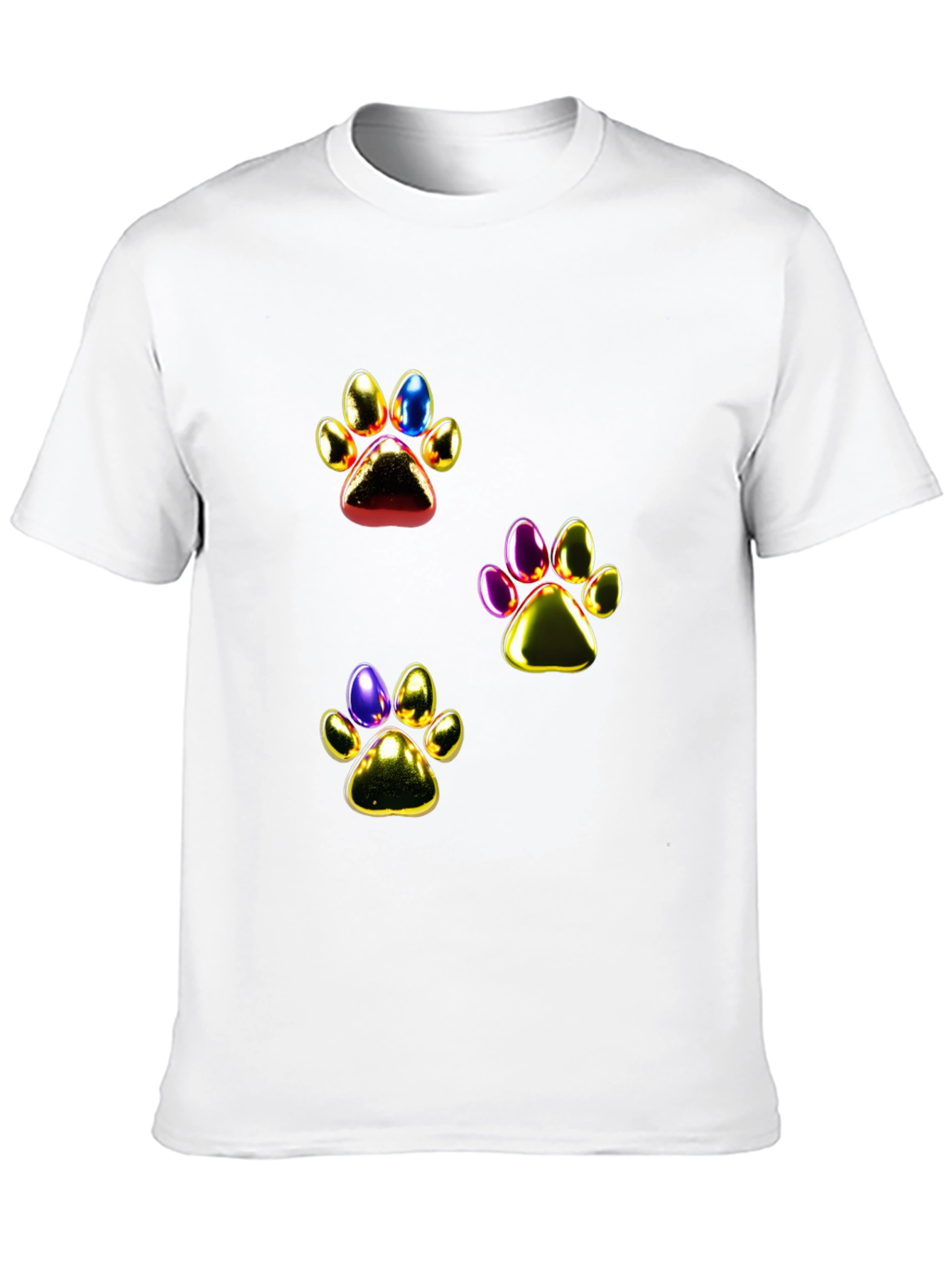 Shiny Paw Print Graphic T-Shirt