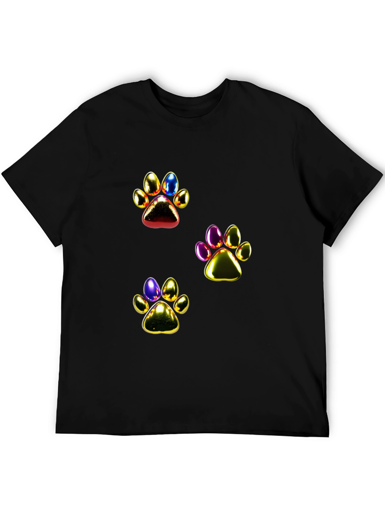 Shiny Paw Print Graphic T-Shirt