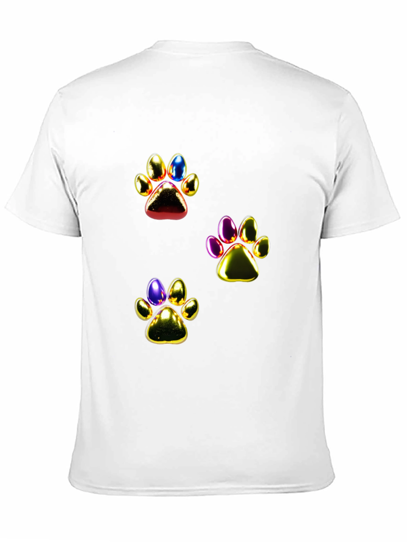 Shiny Paw Print Graphic T-Shirt