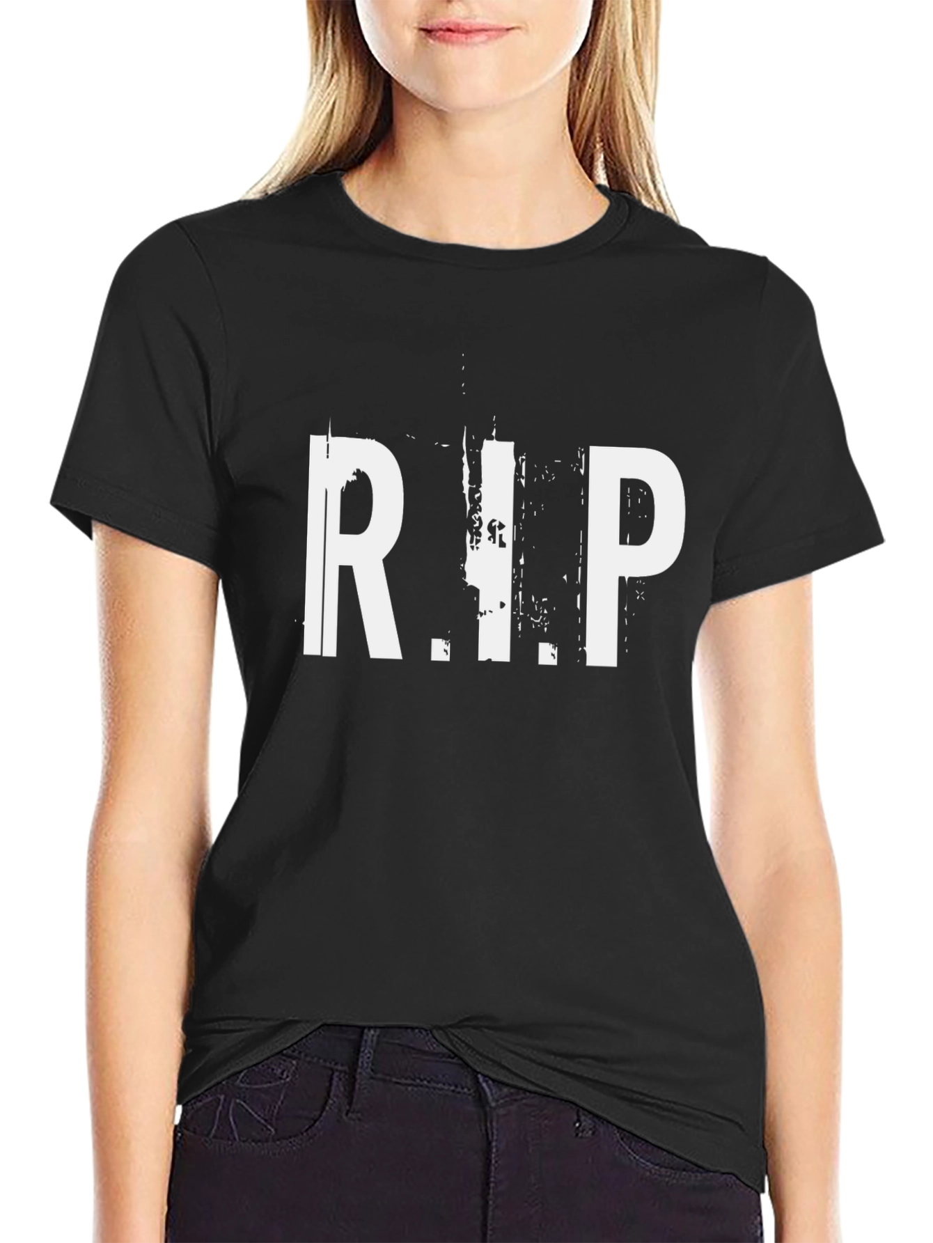 R.I.P. Graphic Print T-Shirt - Black