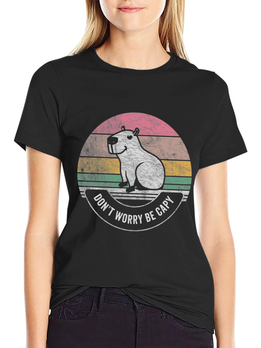 Dont Worry Be Capy Black T-Shirt