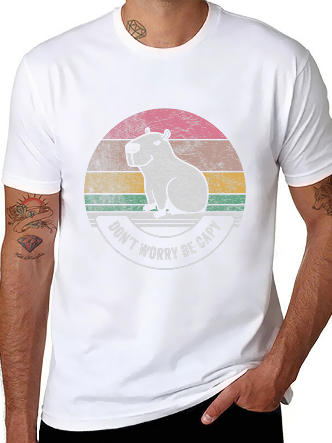 Dont Worry Be Capy Black T-Shirt
