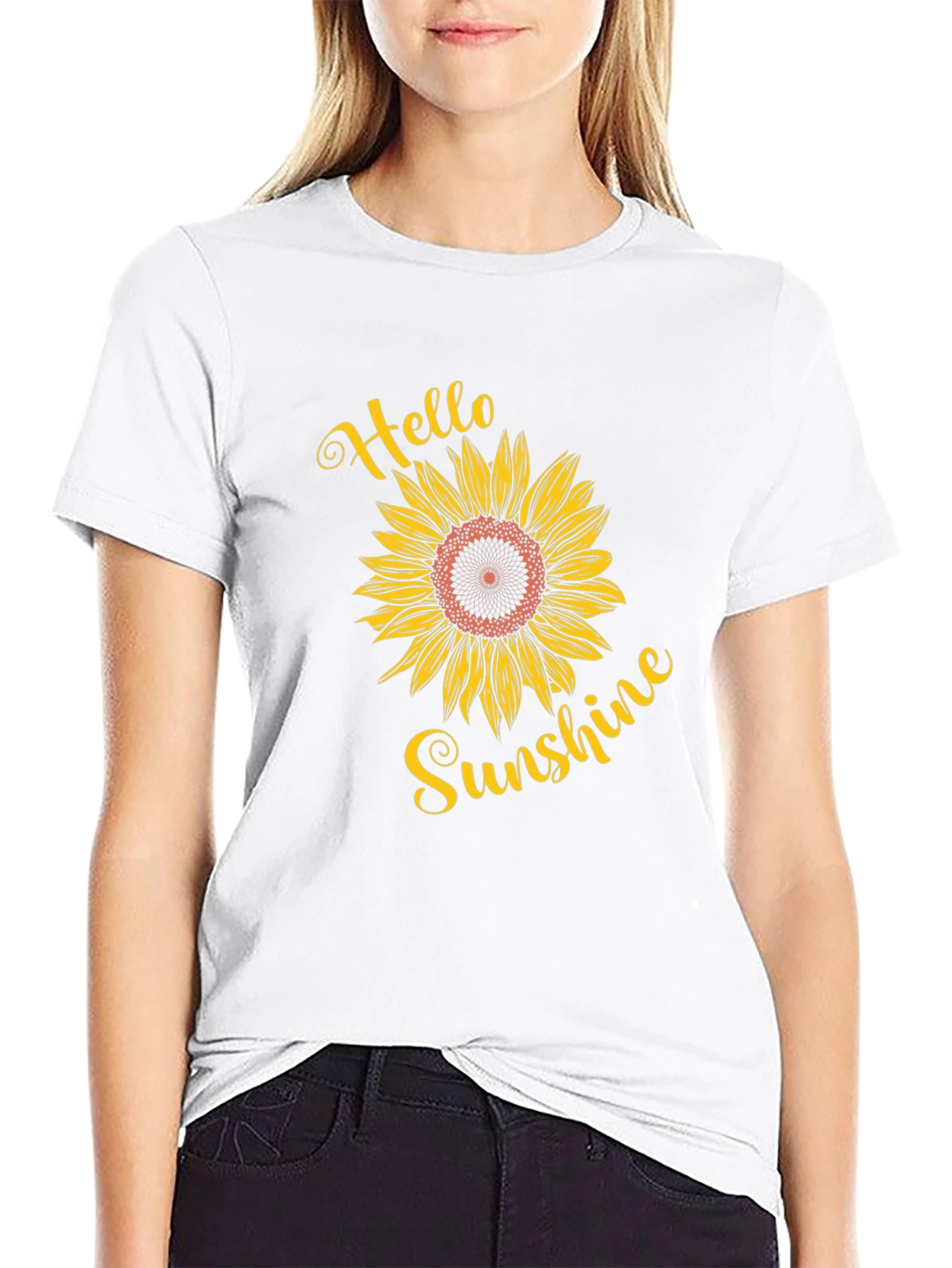 Hello Sunshine Sunflower Graphic Tee
