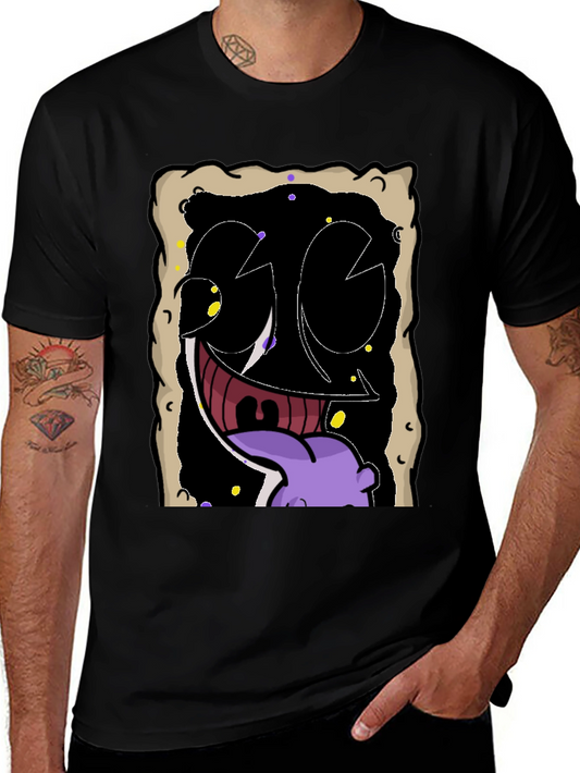 Cartoon Face Graphic Black T-Shirt