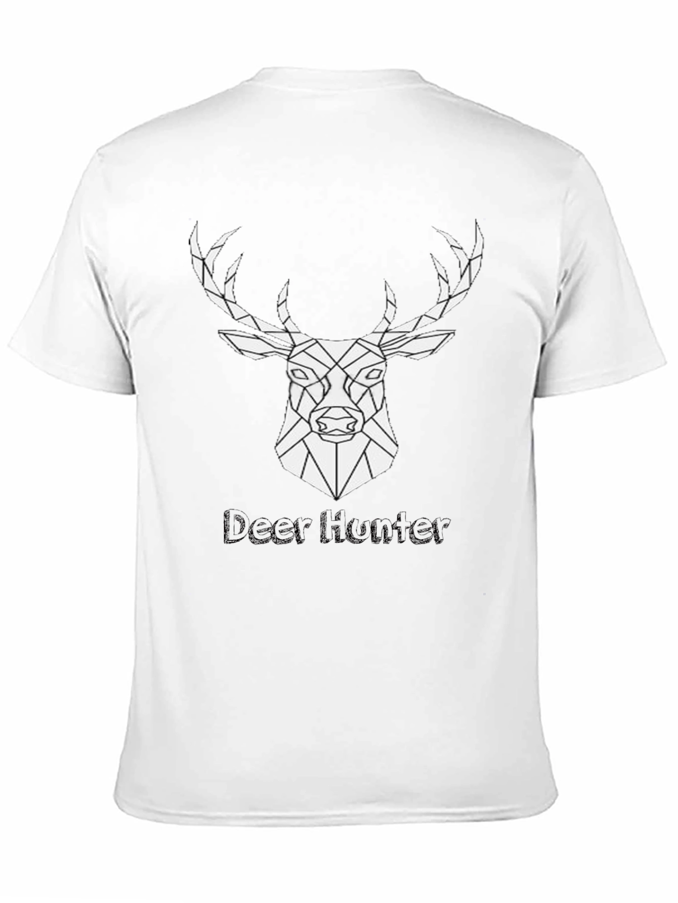 Geometric Deer Hunter Black T-Shirt