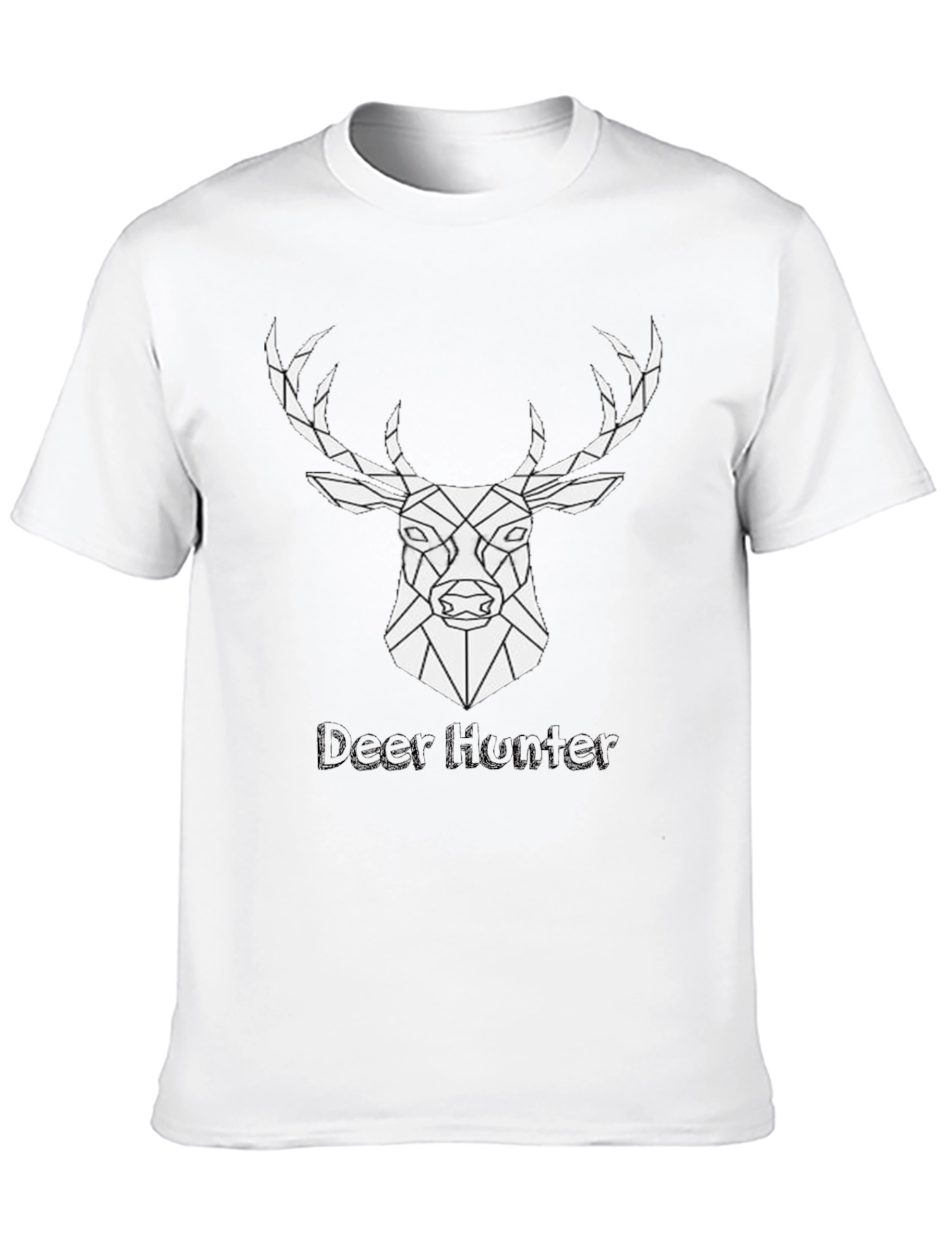 Geometric Deer Hunter Black T-Shirt