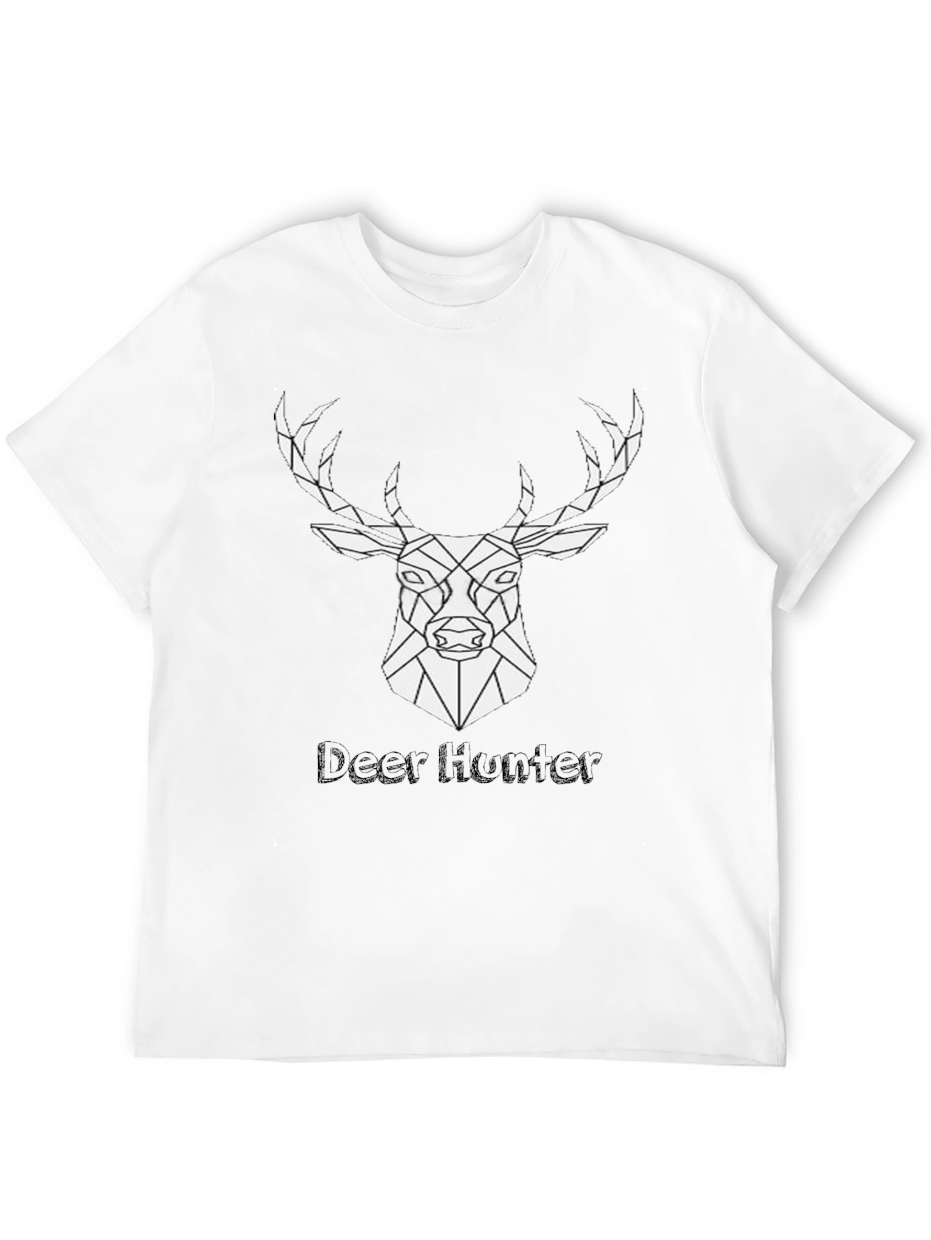 Geometric Deer Hunter Black T-Shirt