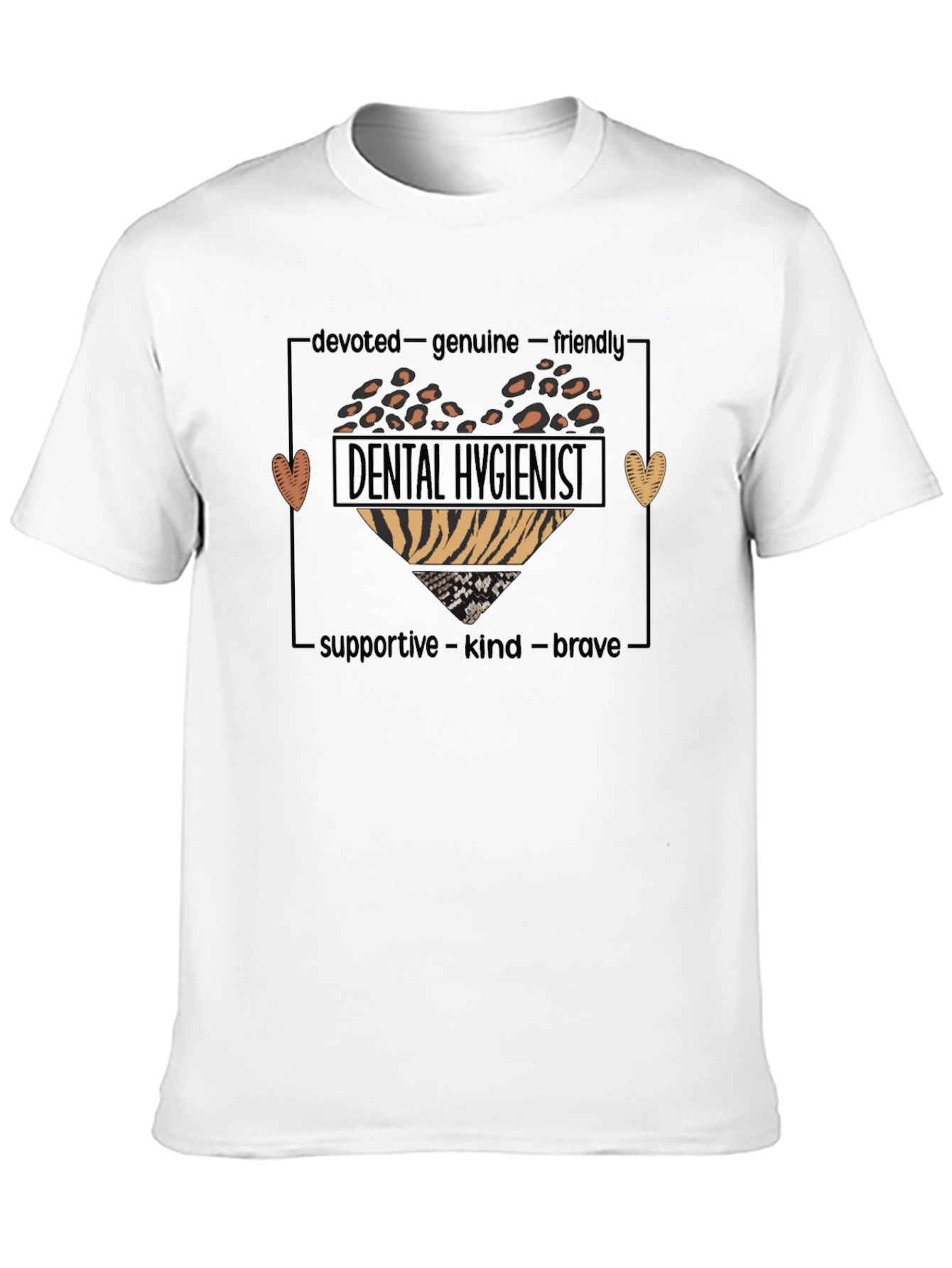 Dental Hygienist Heart T-Shirt - Devoted Genuine Friendly