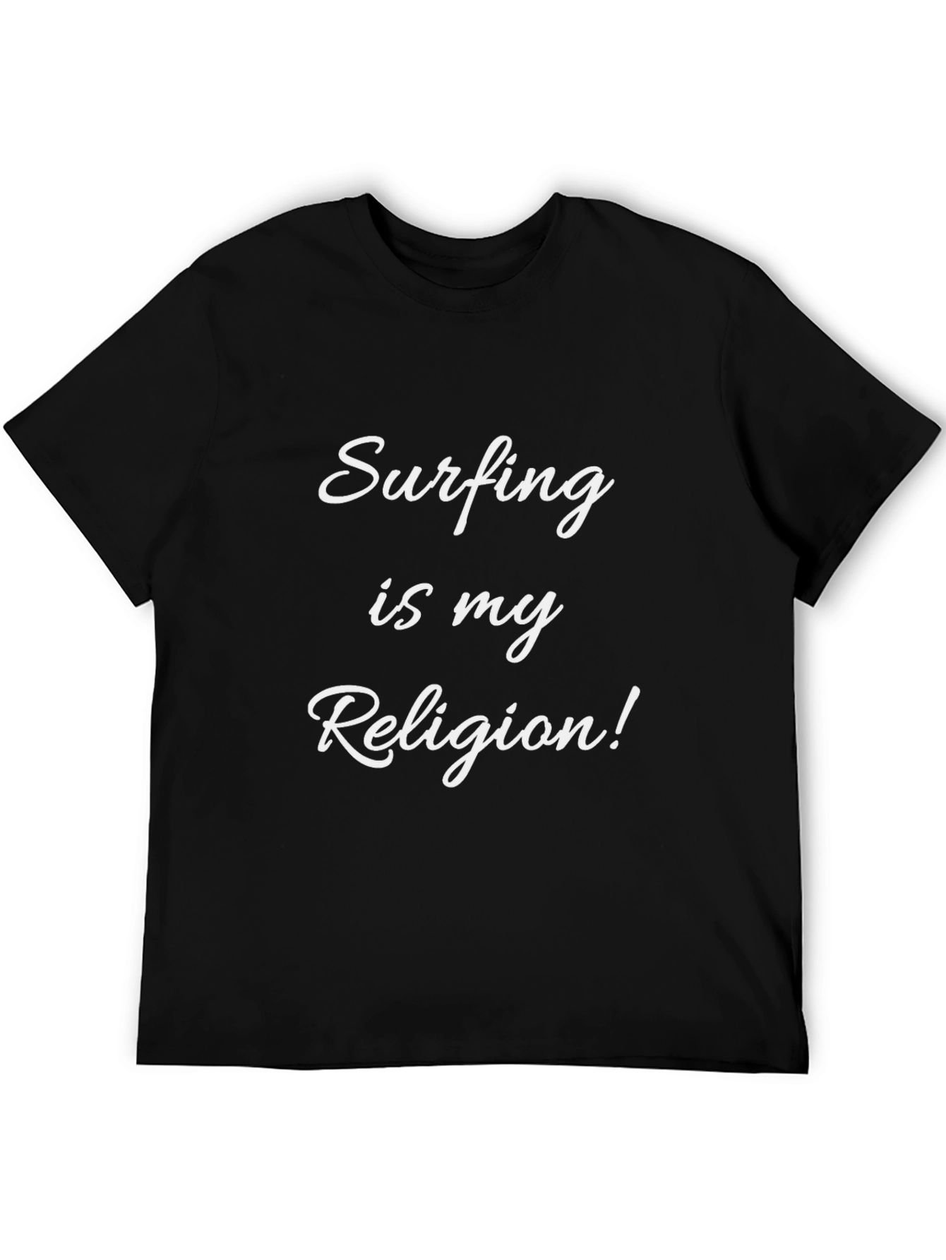 Surfing is my Religion T-Shirt Black Tee