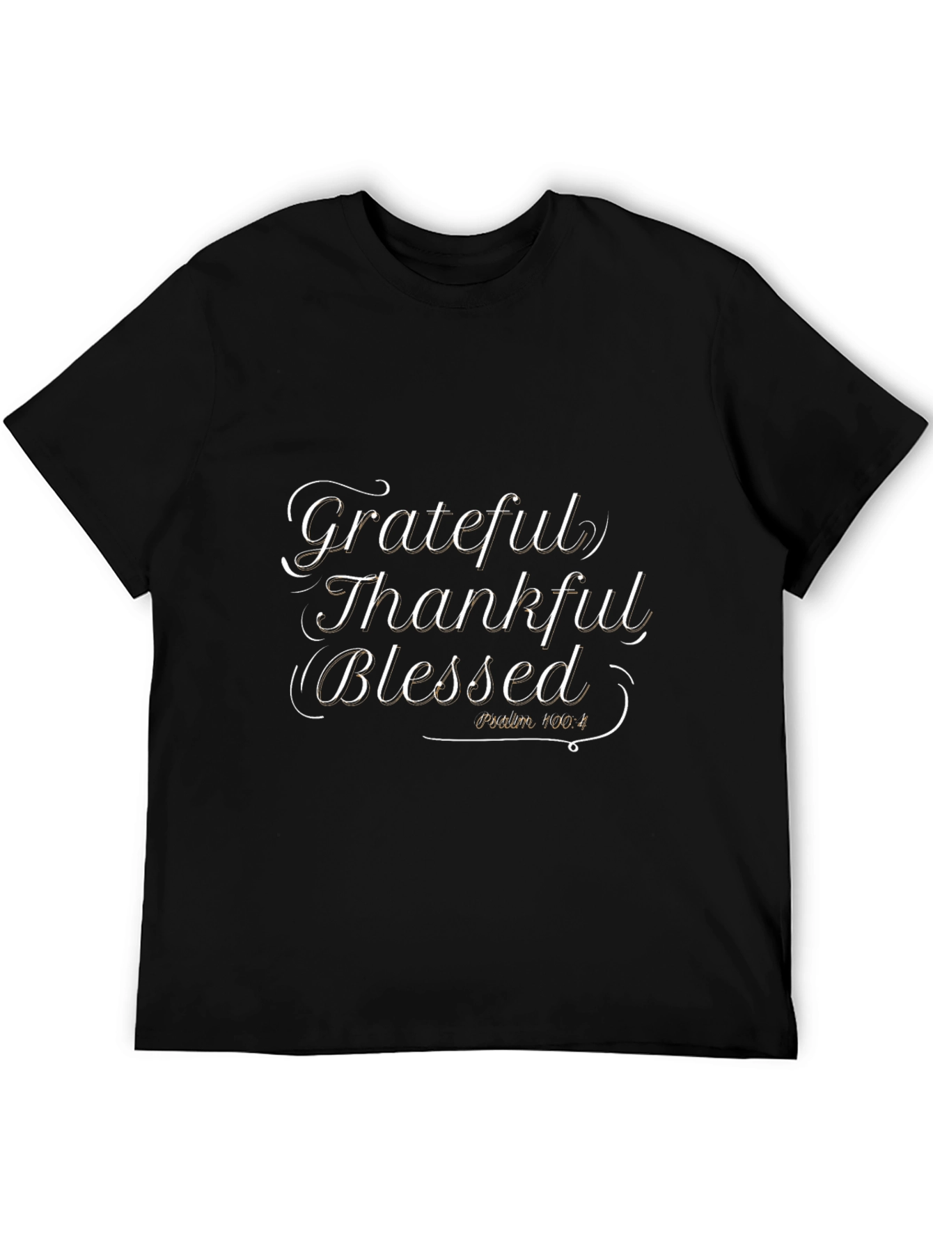 Grateful Thankful Blessed Black T-Shirt
