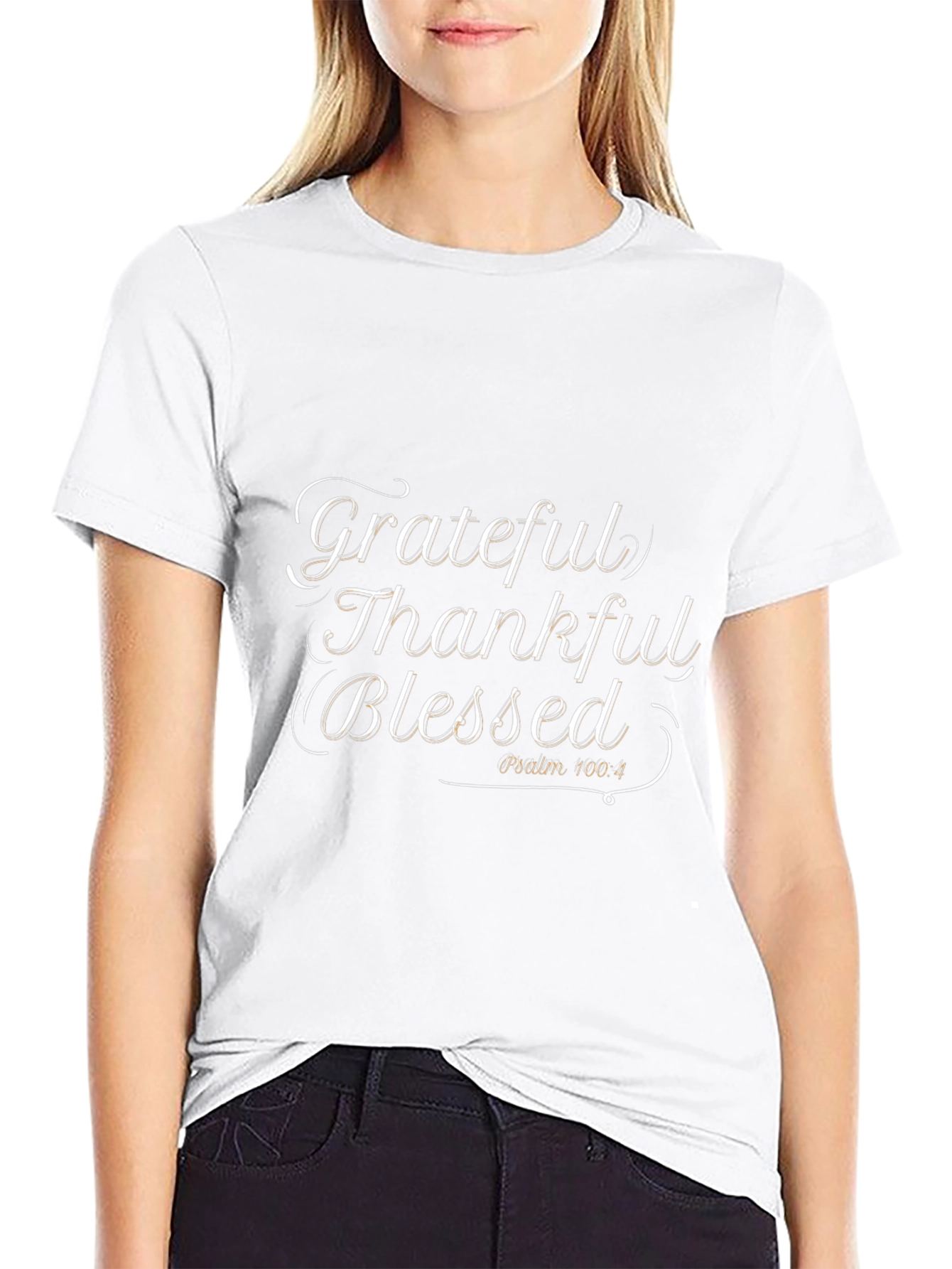 Grateful Thankful Blessed Black T-Shirt