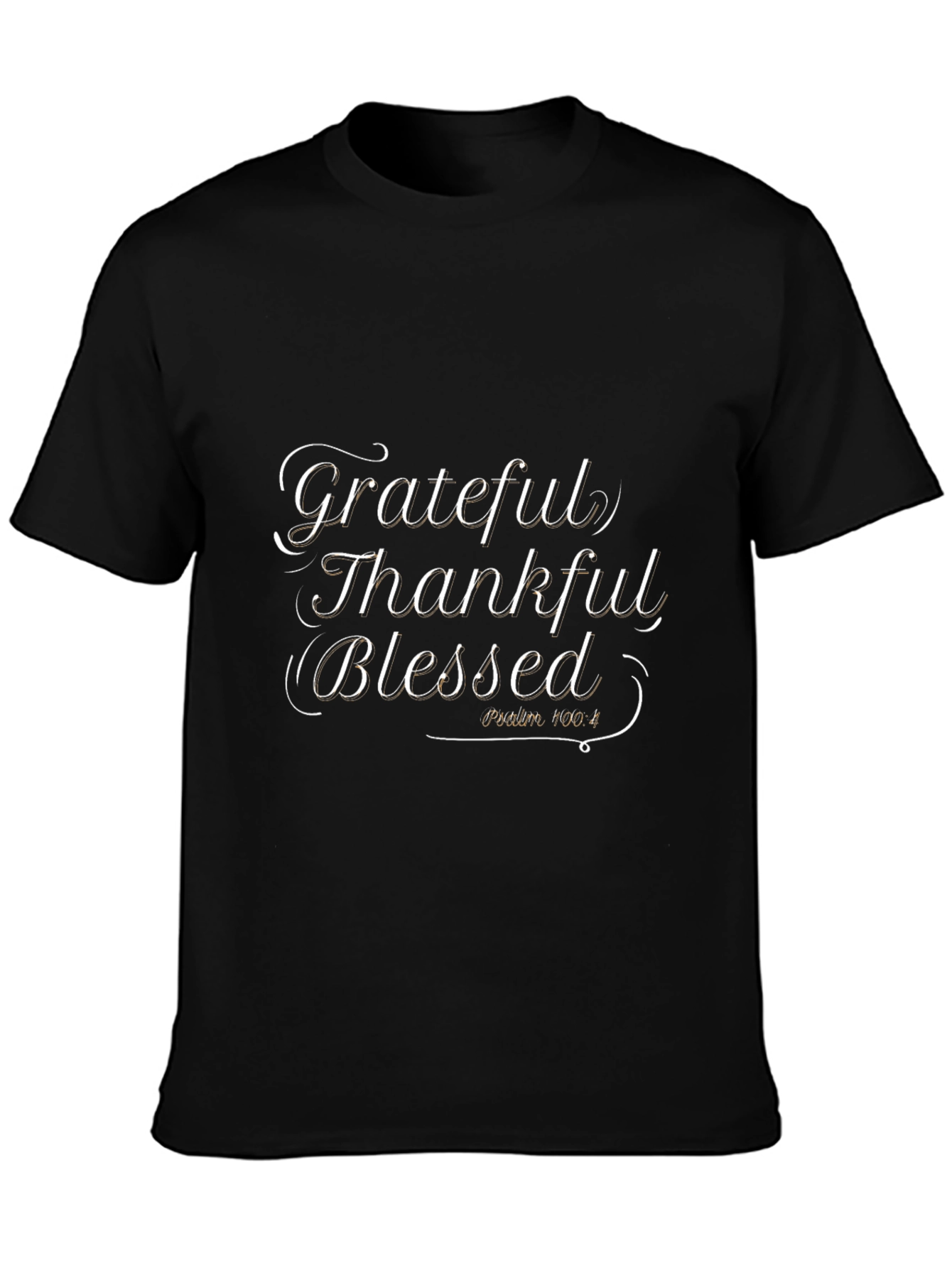 Grateful Thankful Blessed Black T-Shirt