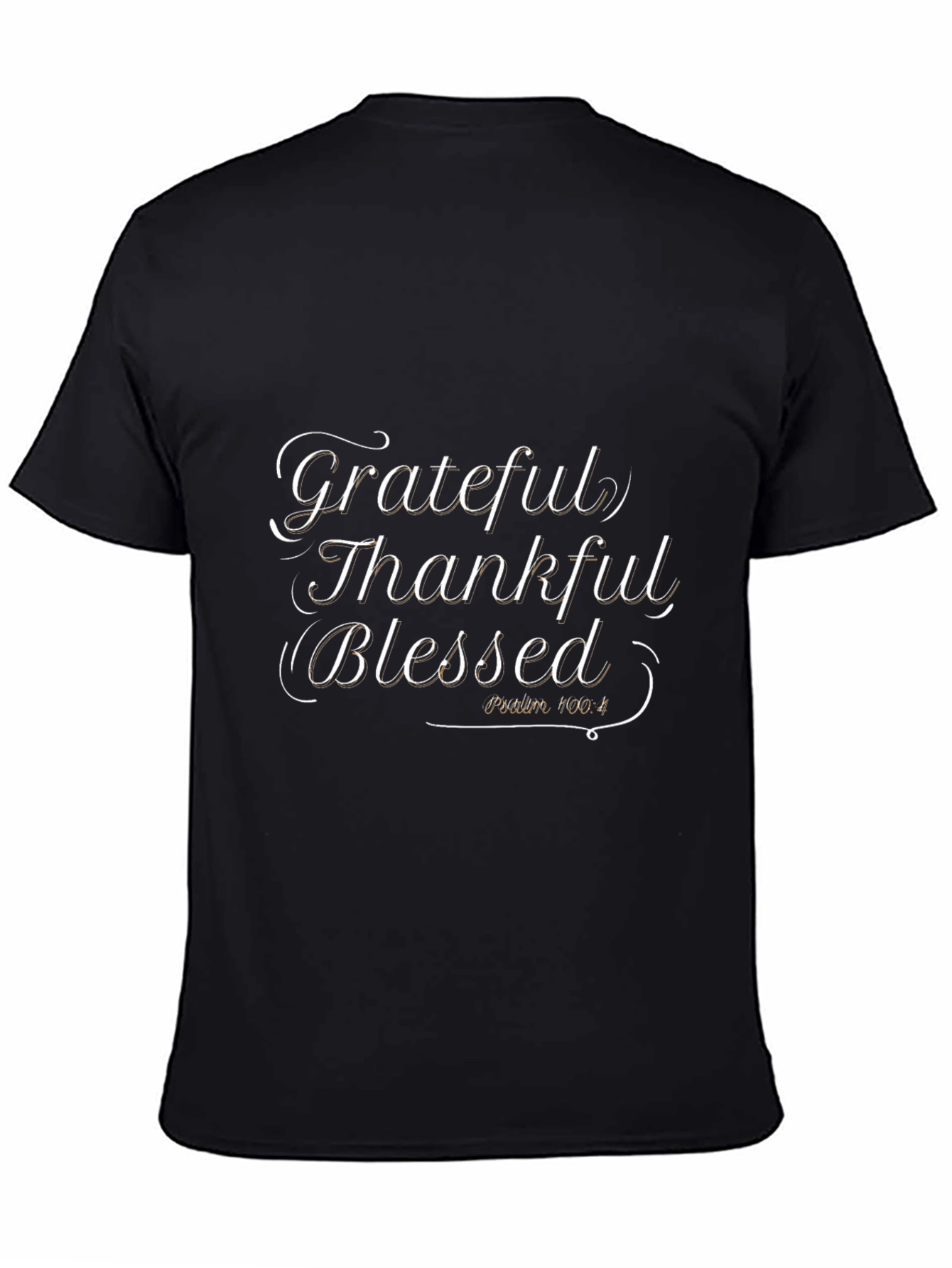 Grateful Thankful Blessed Black T-Shirt