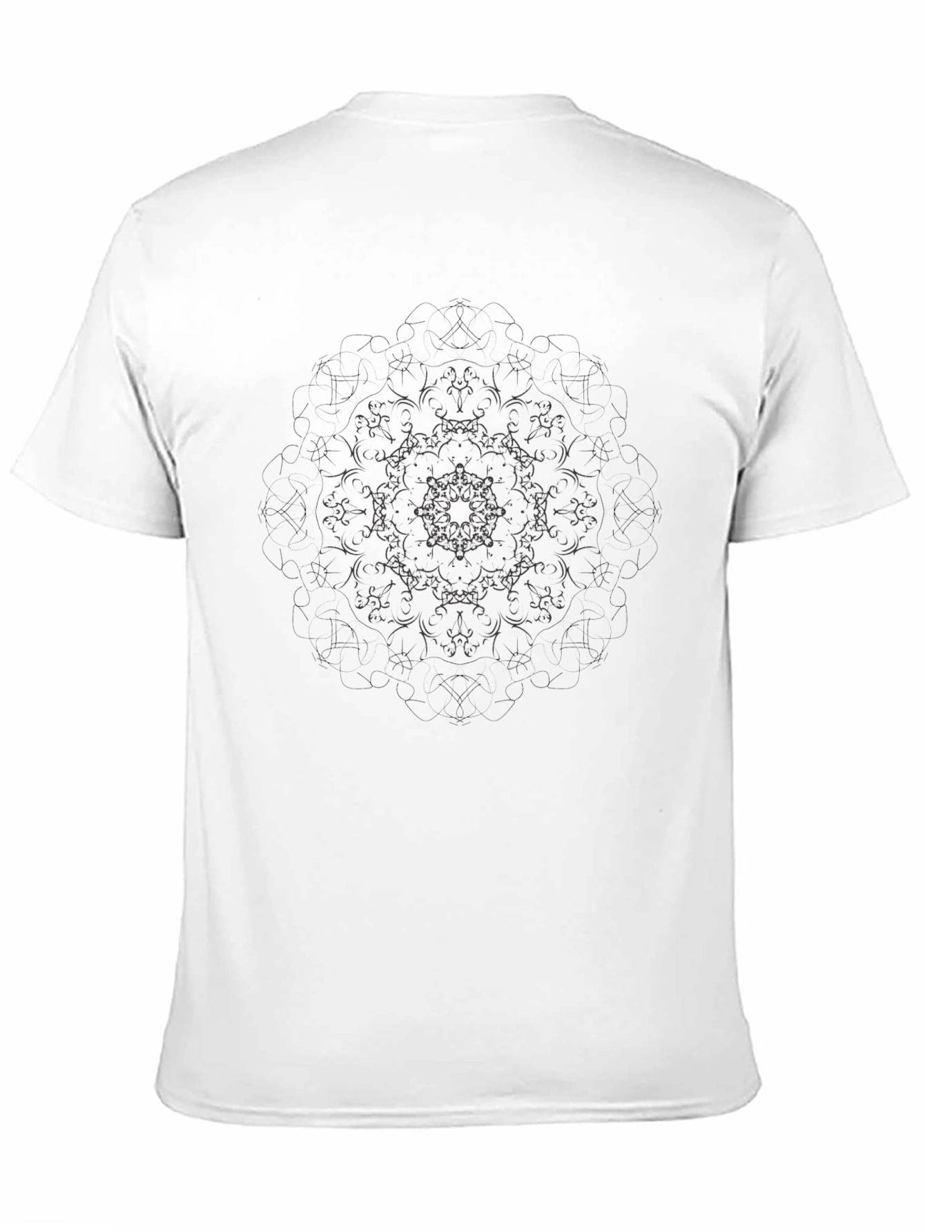 Black T-Shirt with Subtle Mandala Print