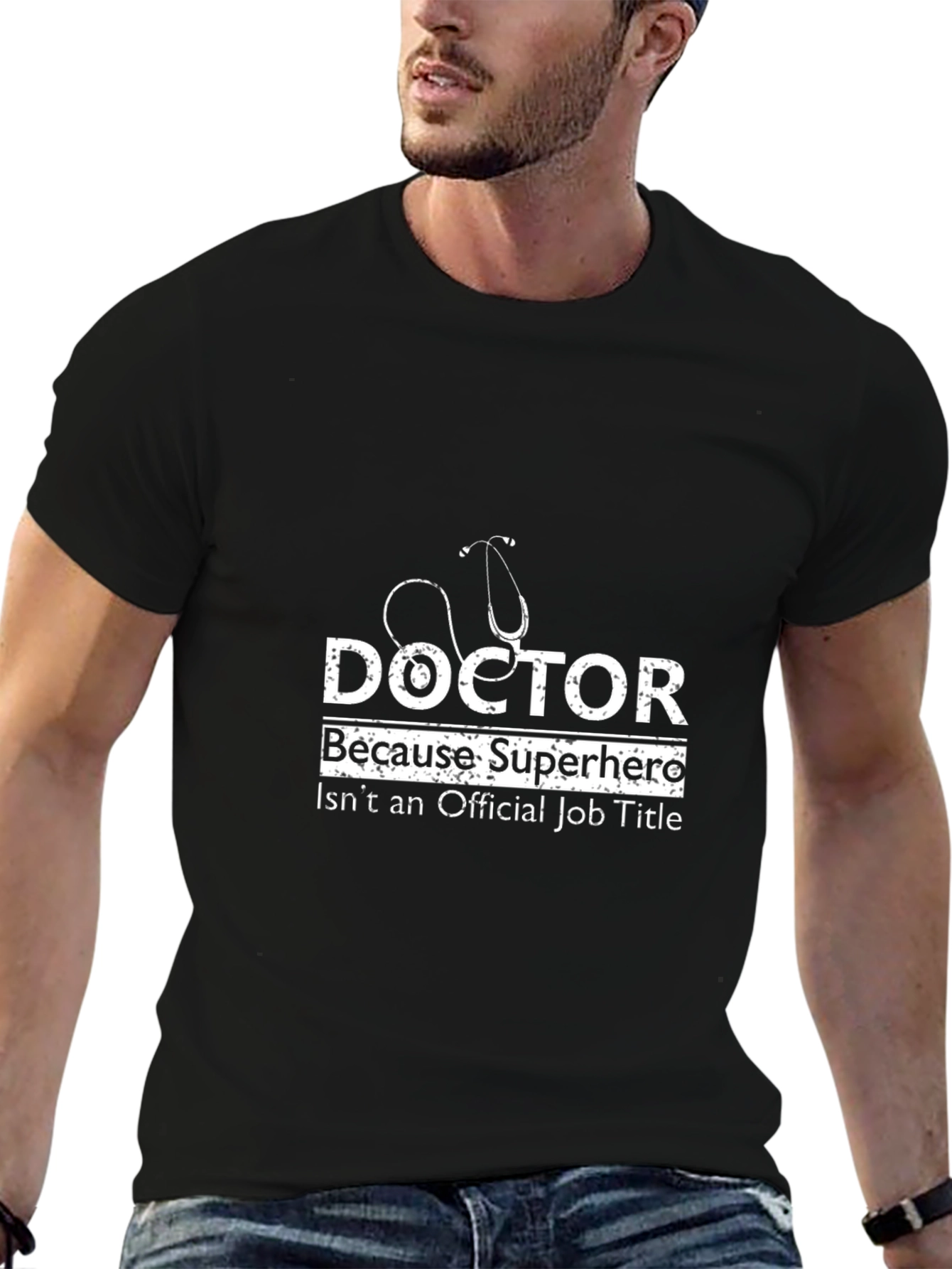 Doctor Superhero Graphic Tee - Black
