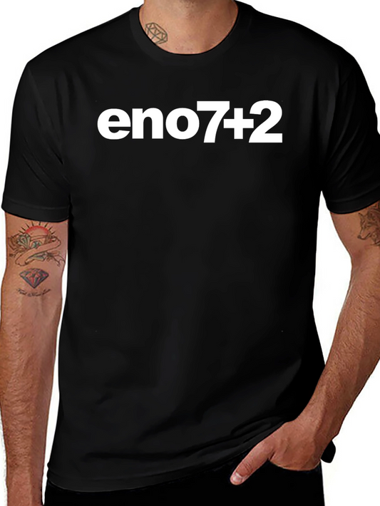 Eno7+2 Graphic Tee - Black Cotton Blend T-Shirt