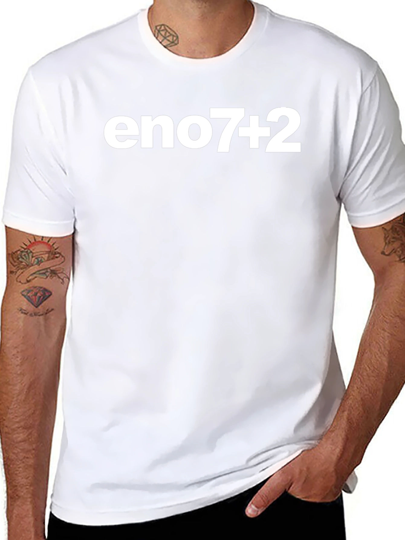 Eno7+2 Graphic Tee - Black Cotton Blend T-Shirt