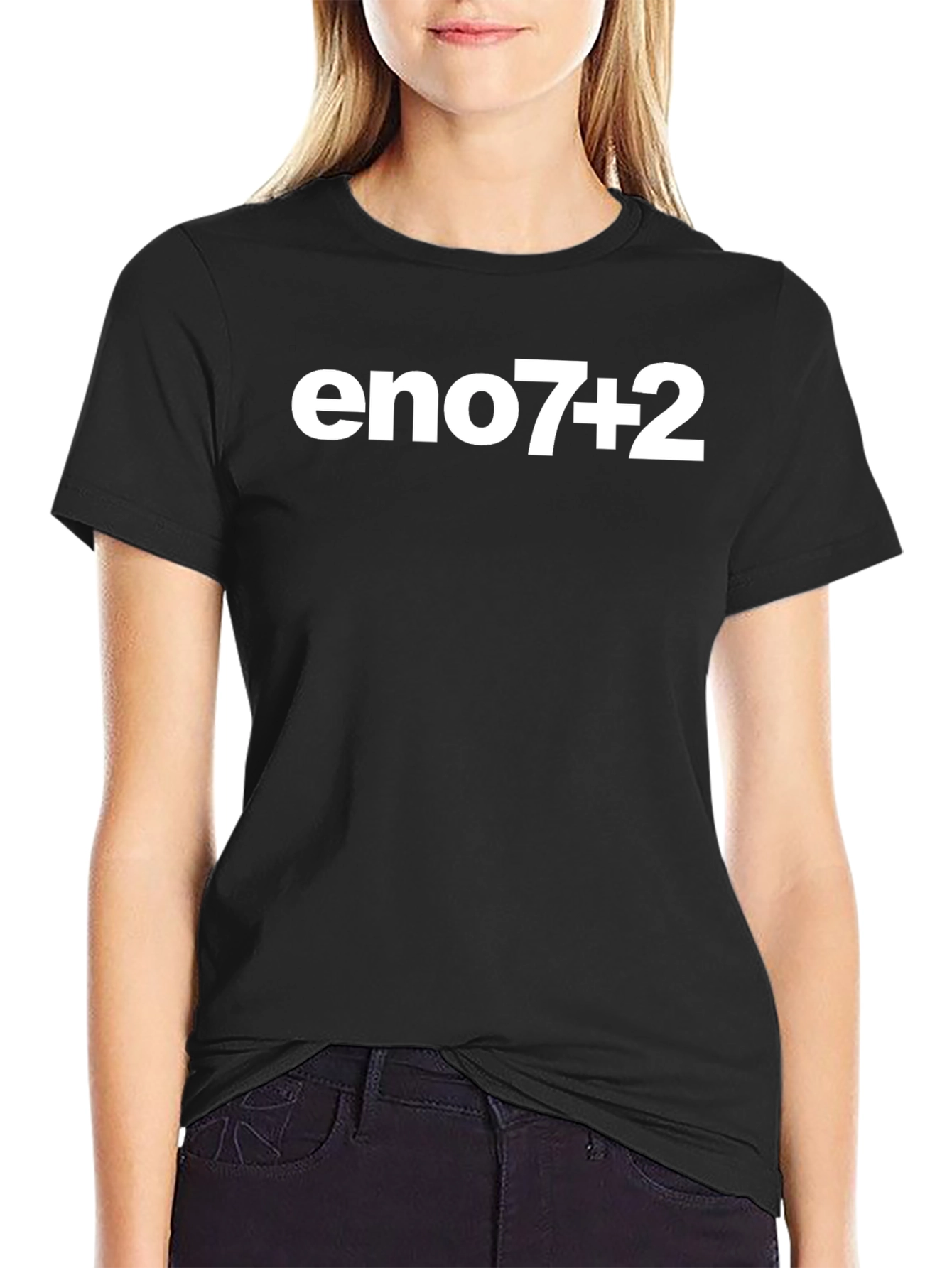 Eno7+2 Graphic Tee - Black Cotton Blend T-Shirt