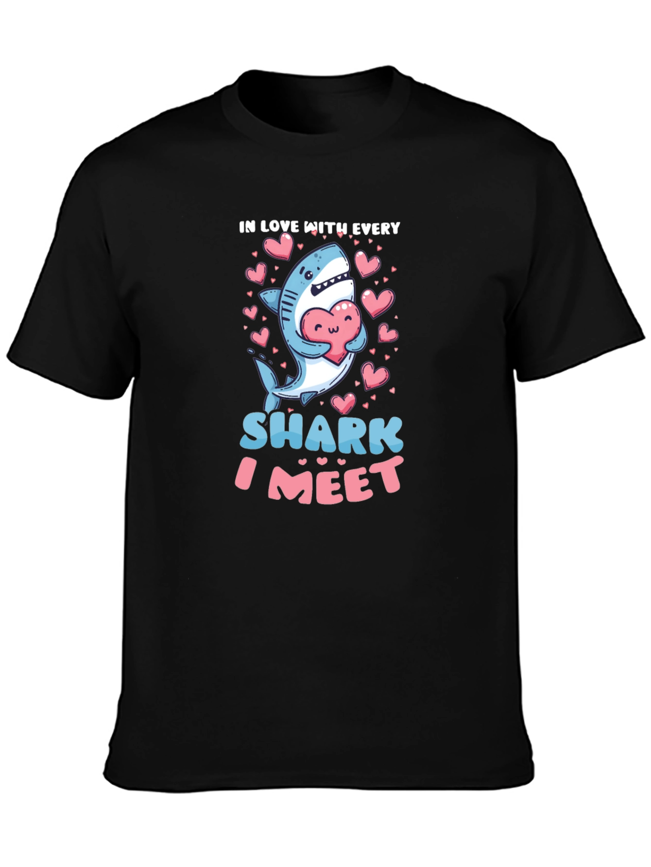 Cute Shark Valentines Day Graphic T-Shirt