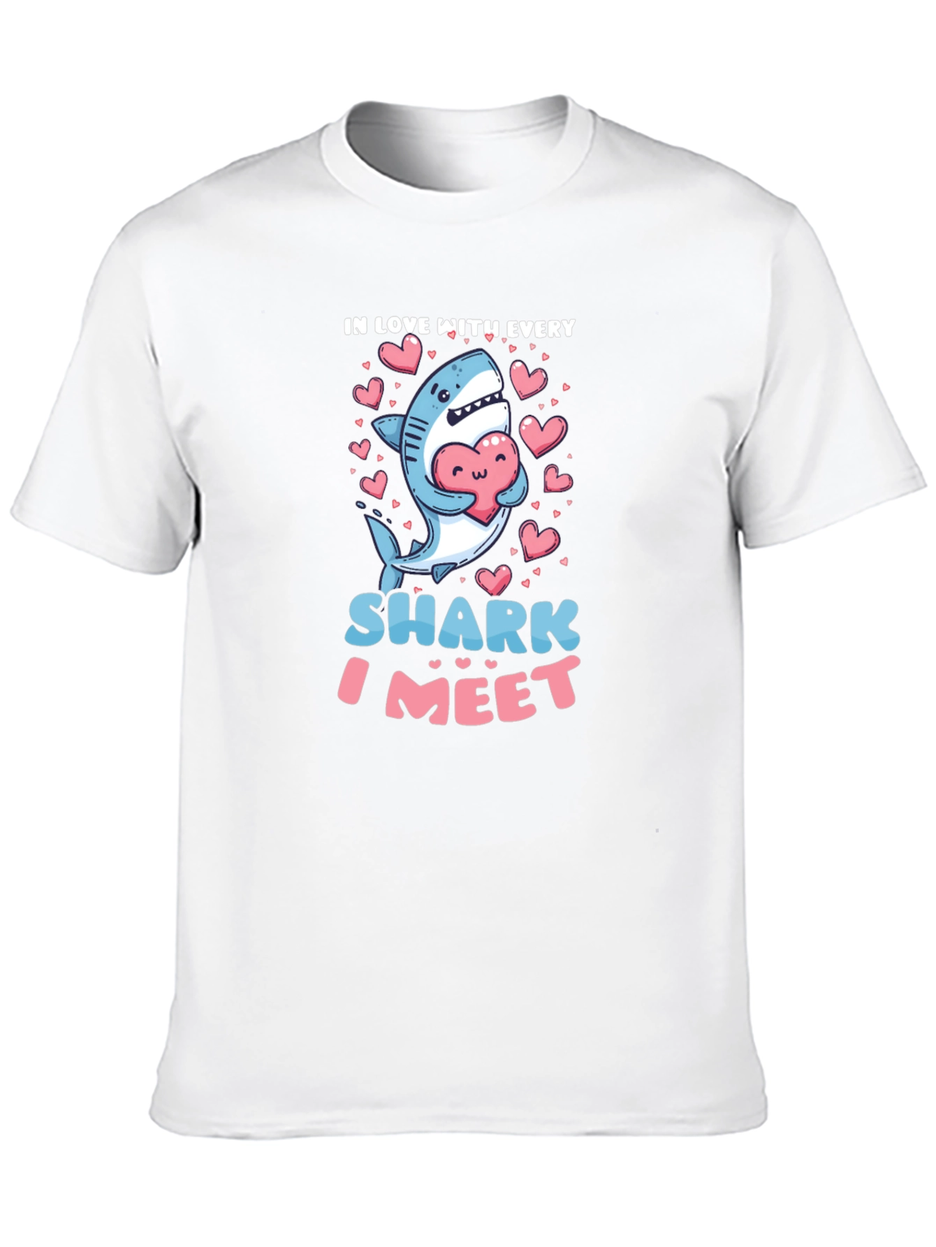 Cute Shark Valentines Day Graphic T-Shirt