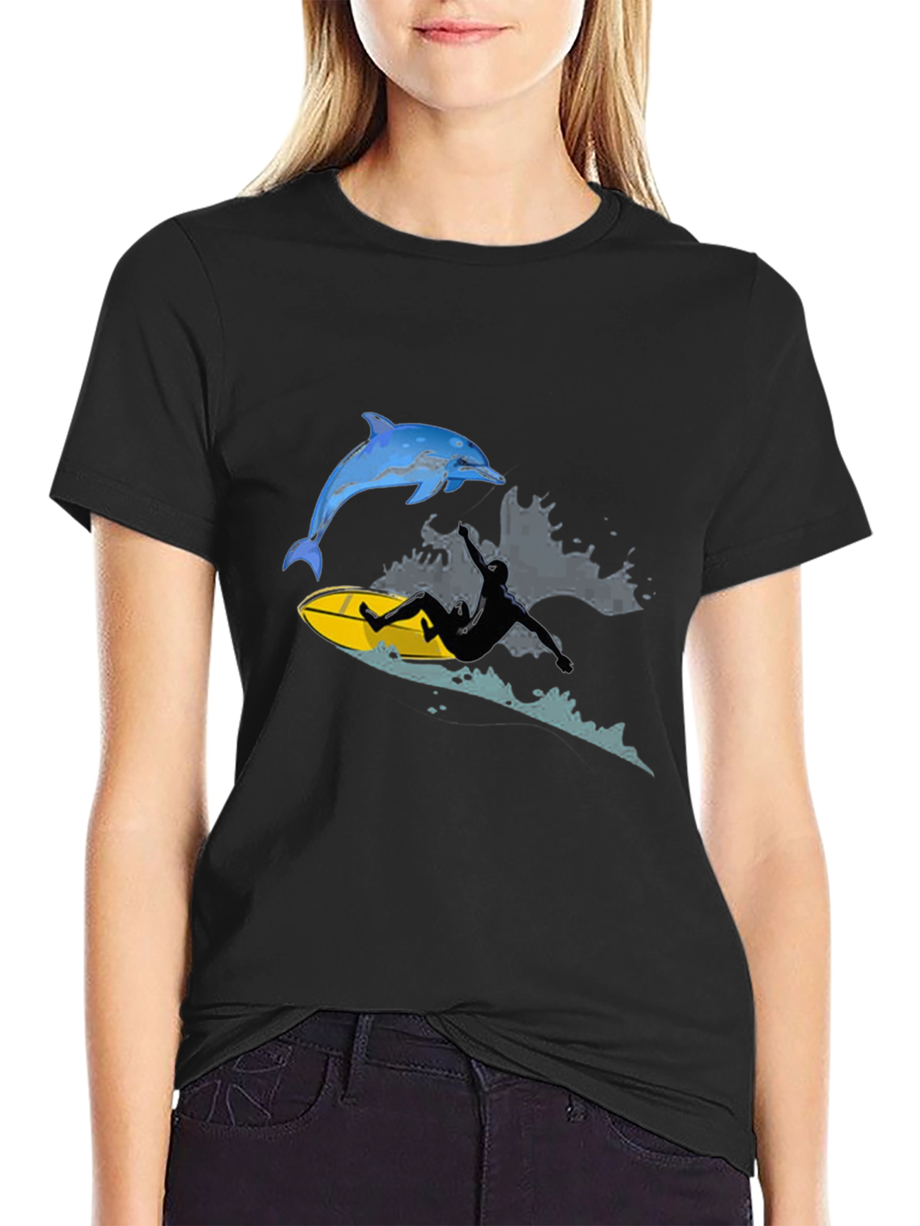 Surfing Dolphin Graphic Tee