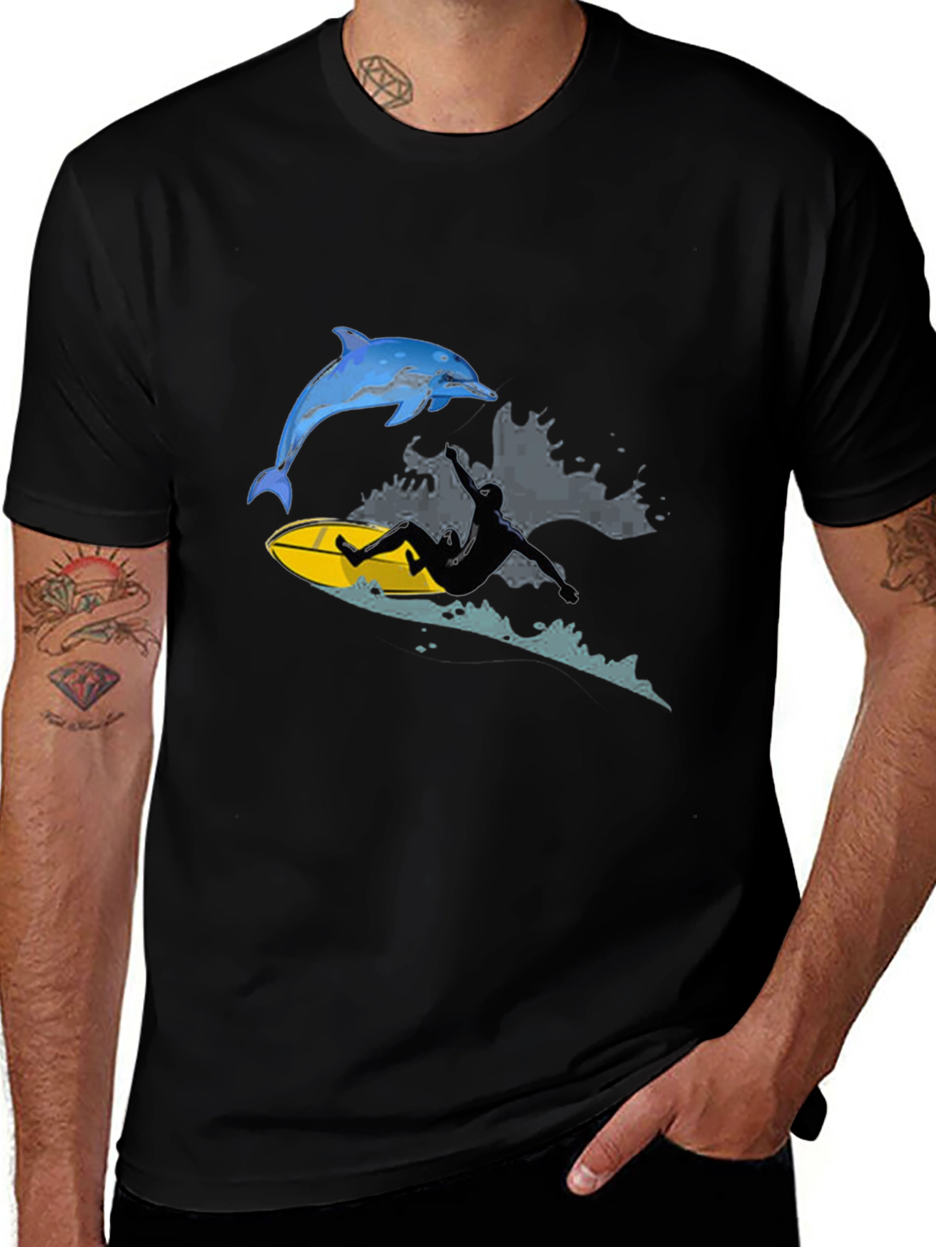 Surfing Dolphin Graphic Tee