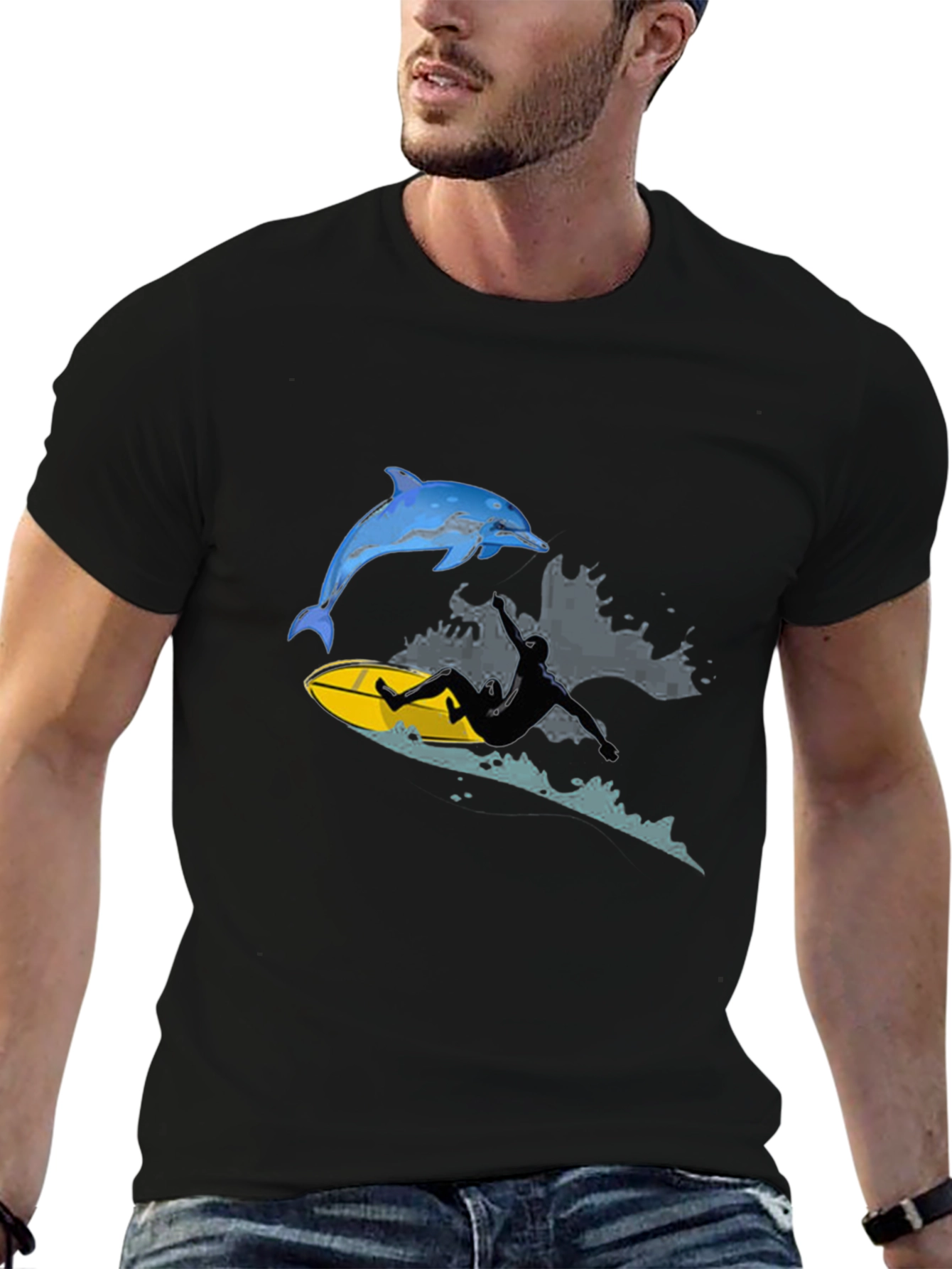 Surfing Dolphin Graphic Tee