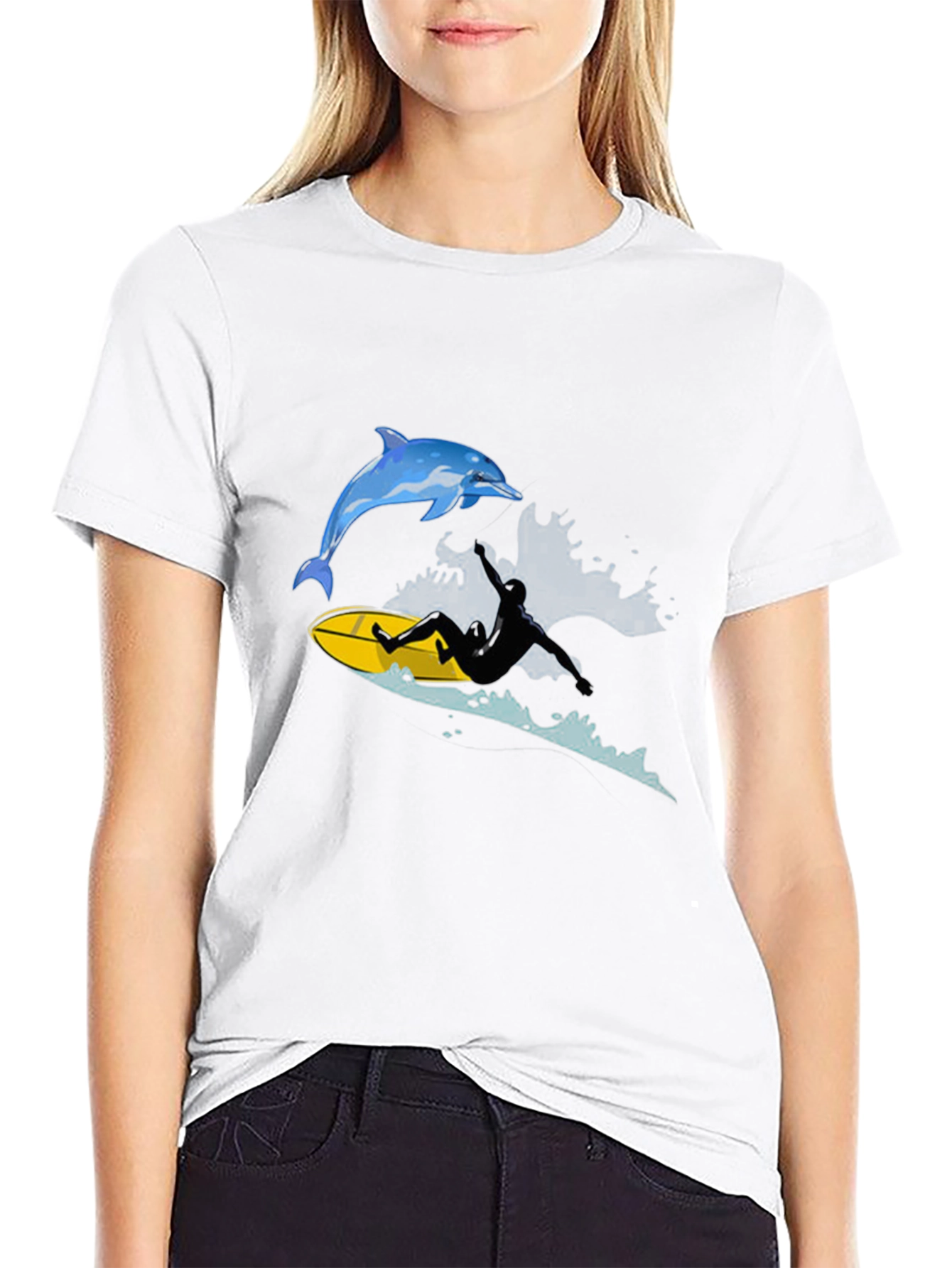 Surfing Dolphin Graphic Tee
