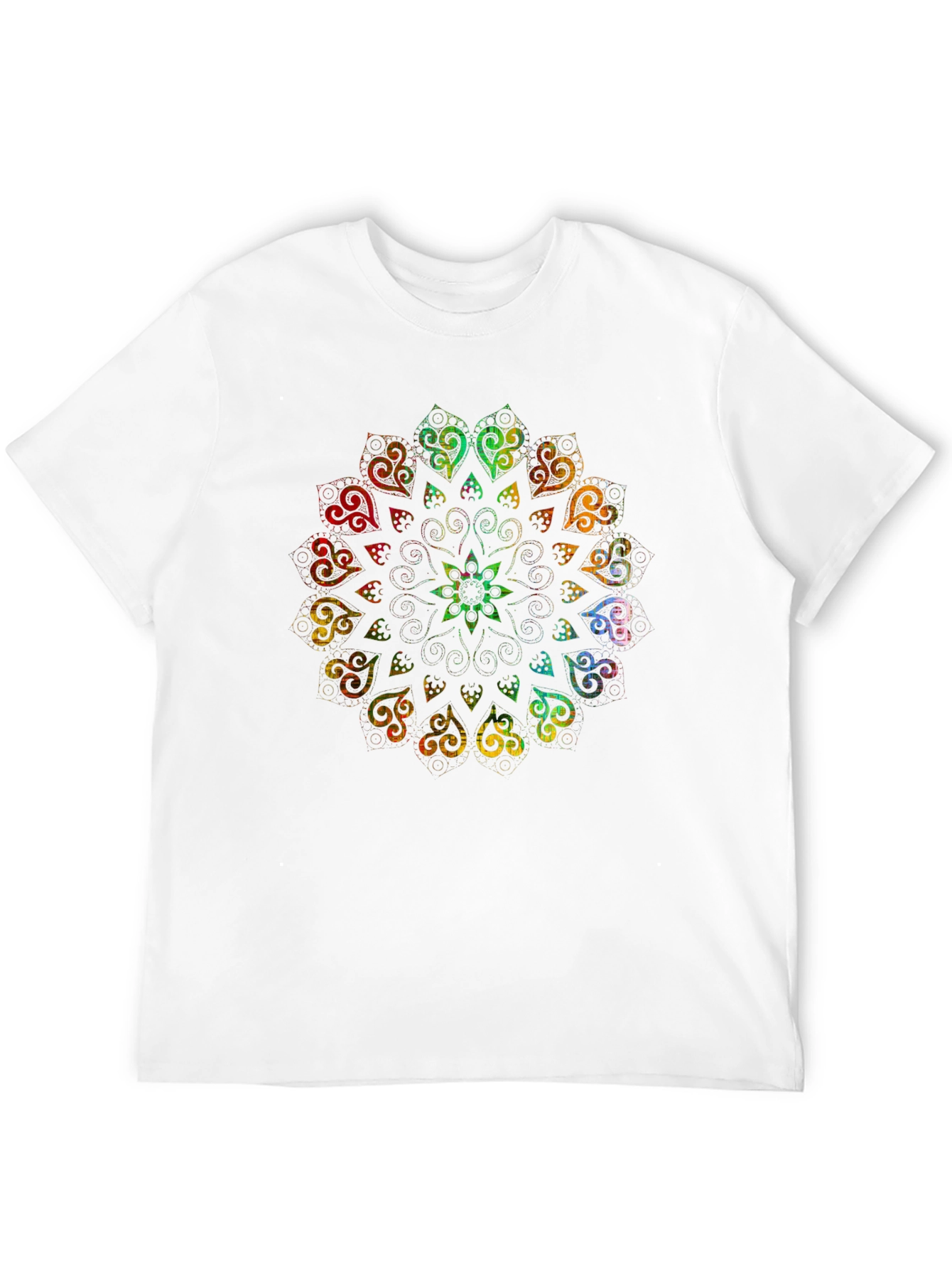 Rainbow Mandala Graphic Black T-Shirt