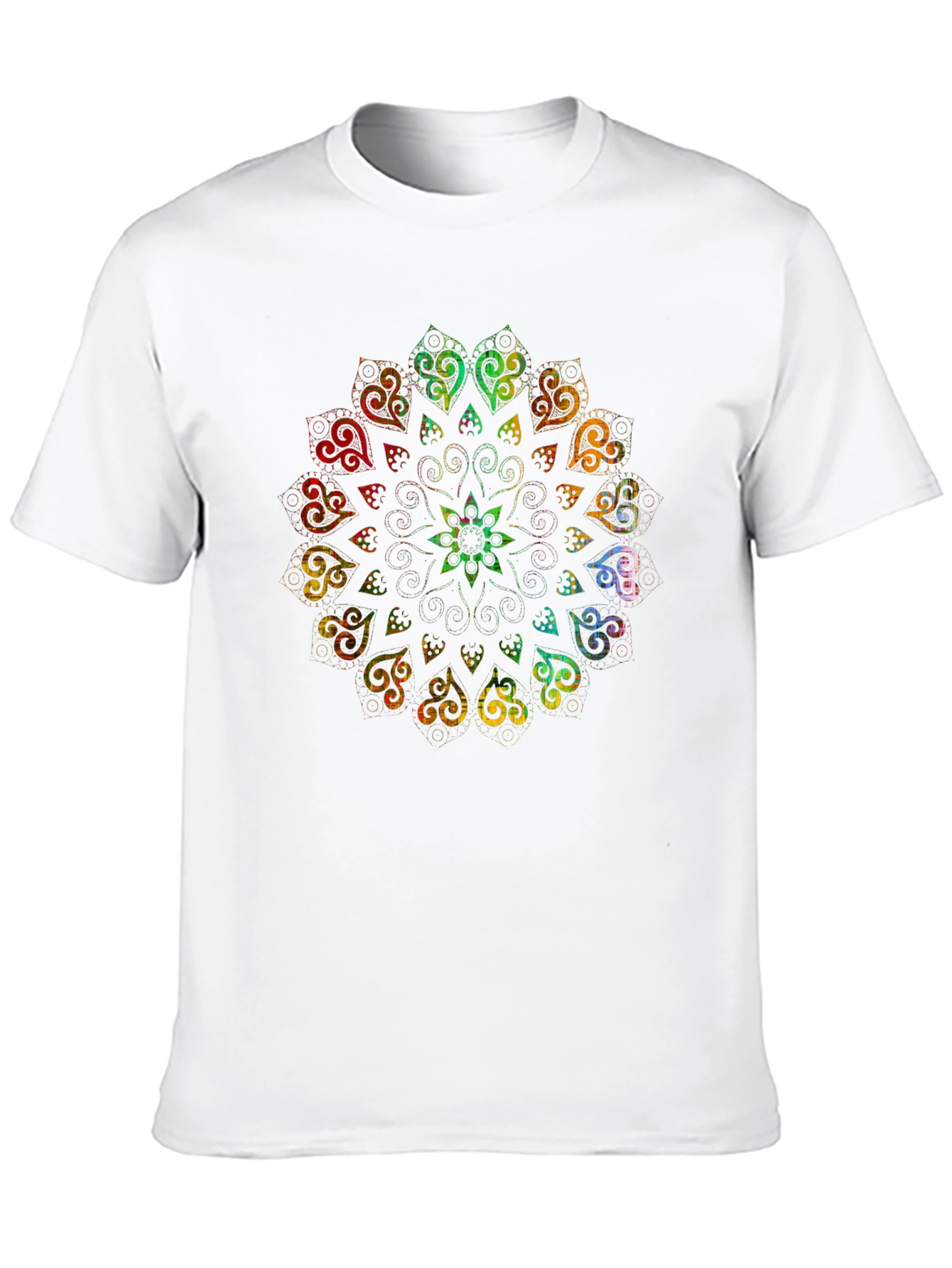 Rainbow Mandala Graphic Black T-Shirt