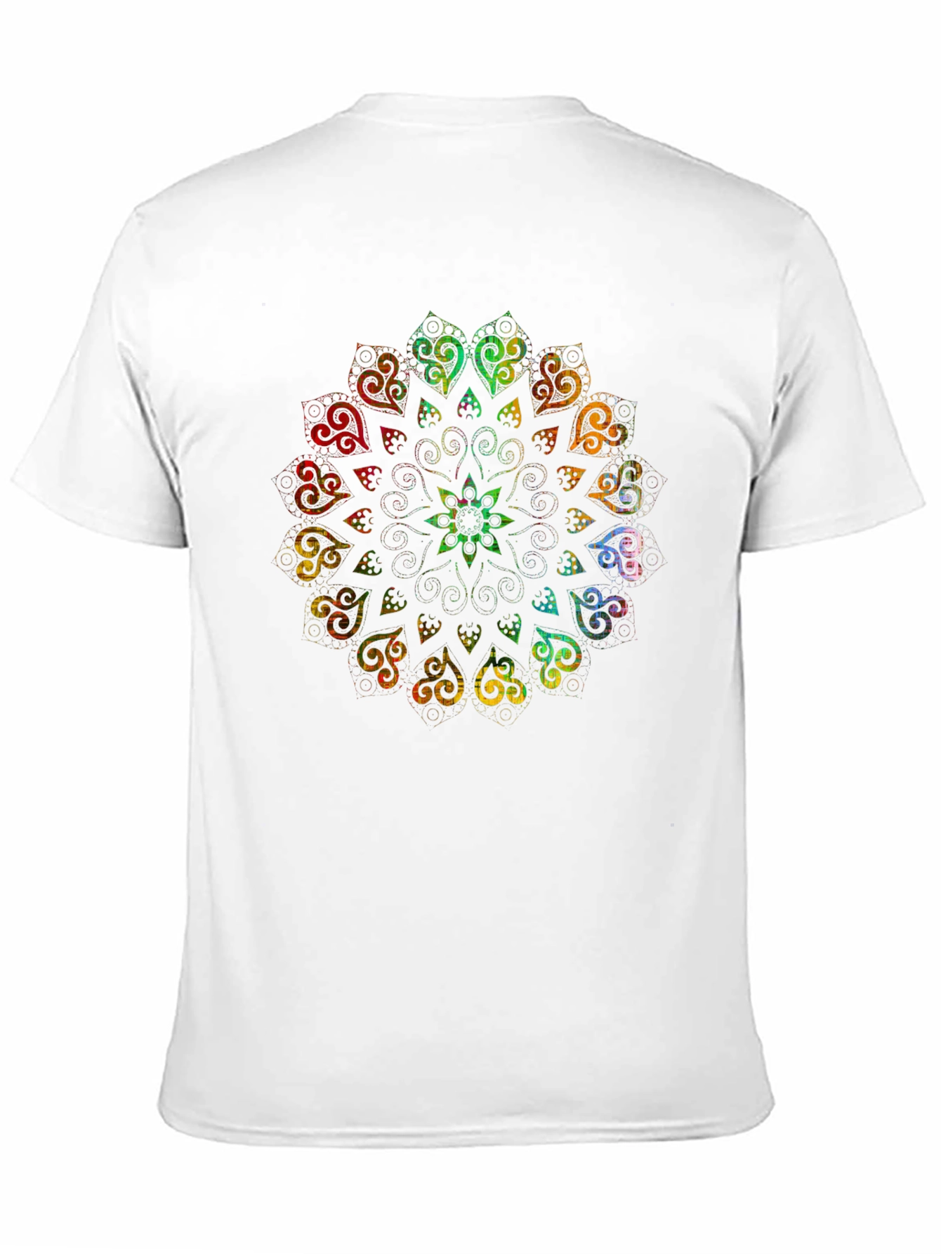 Rainbow Mandala Graphic Black T-Shirt