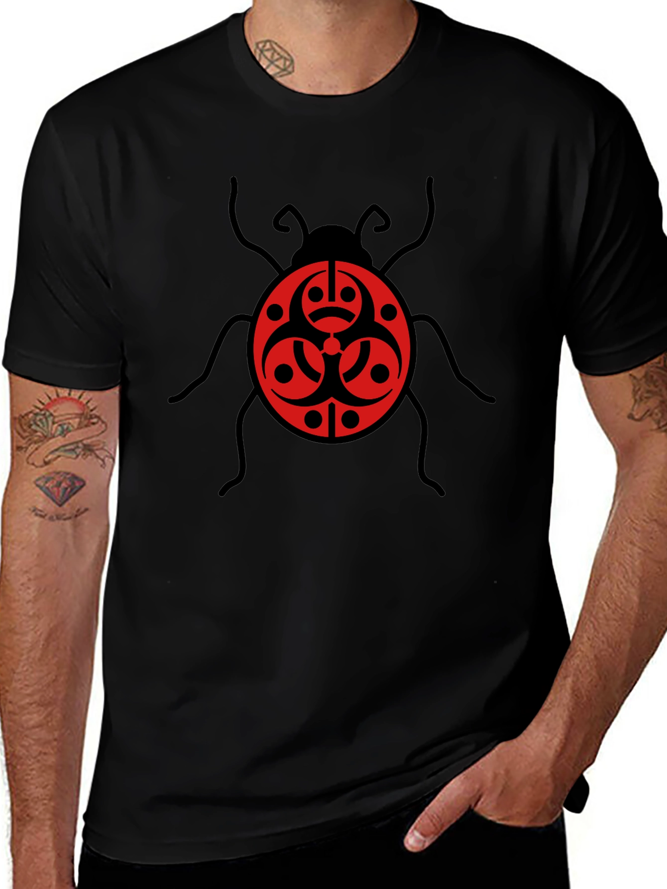 Biohazard Bug Graphic Tee - Black Cotton T-Shirt