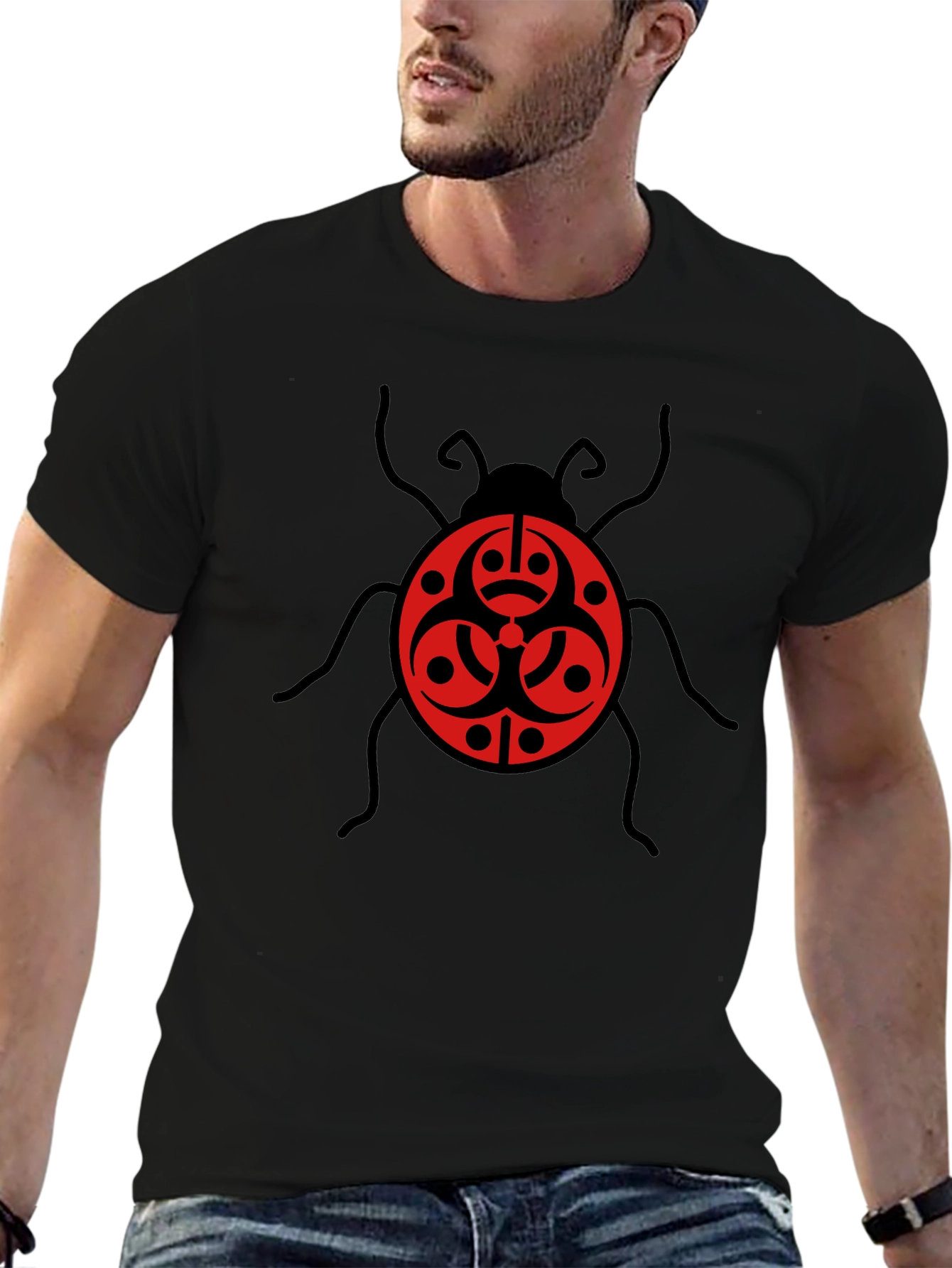 Biohazard Bug Graphic Tee - Black Cotton T-Shirt