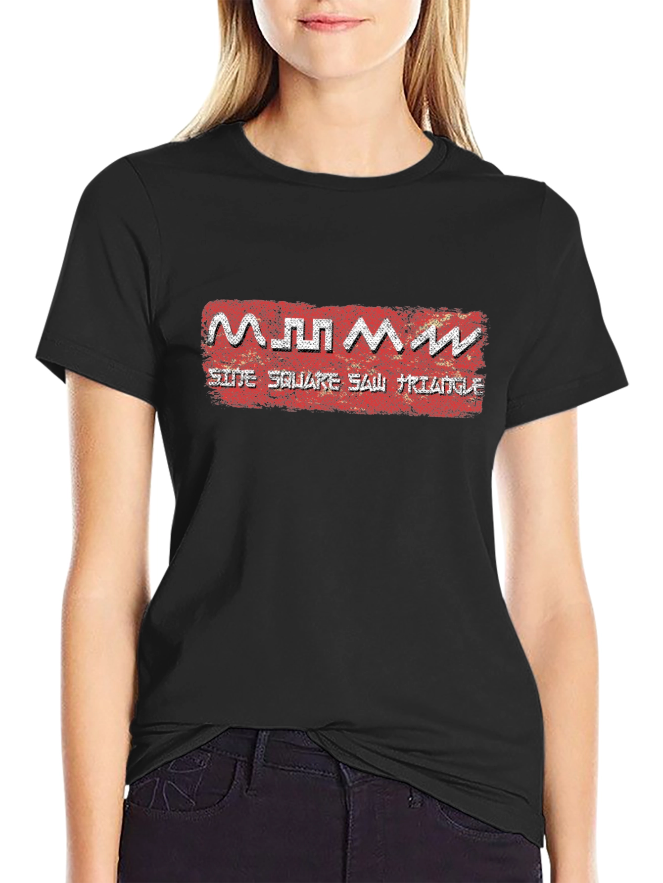Sine Square Saw Triangle Black Graphic Tee