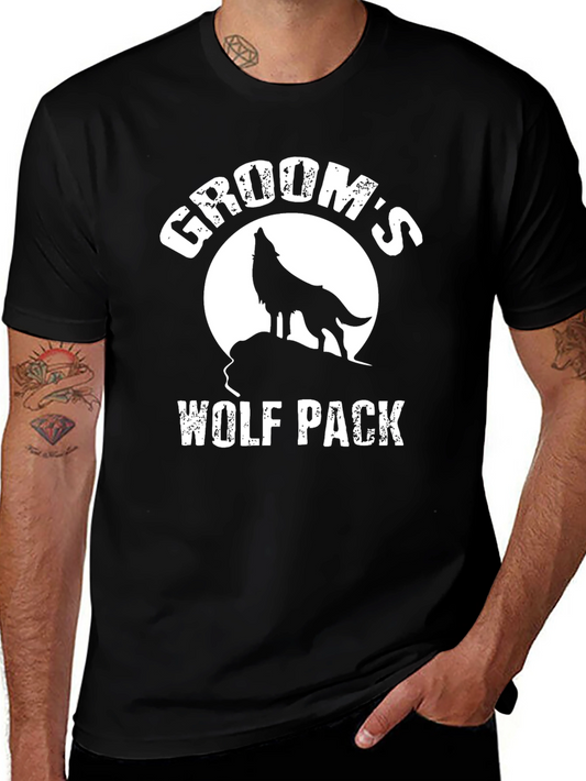 Grooms Wolf Pack T-Shirt - Bachelor Party Tee