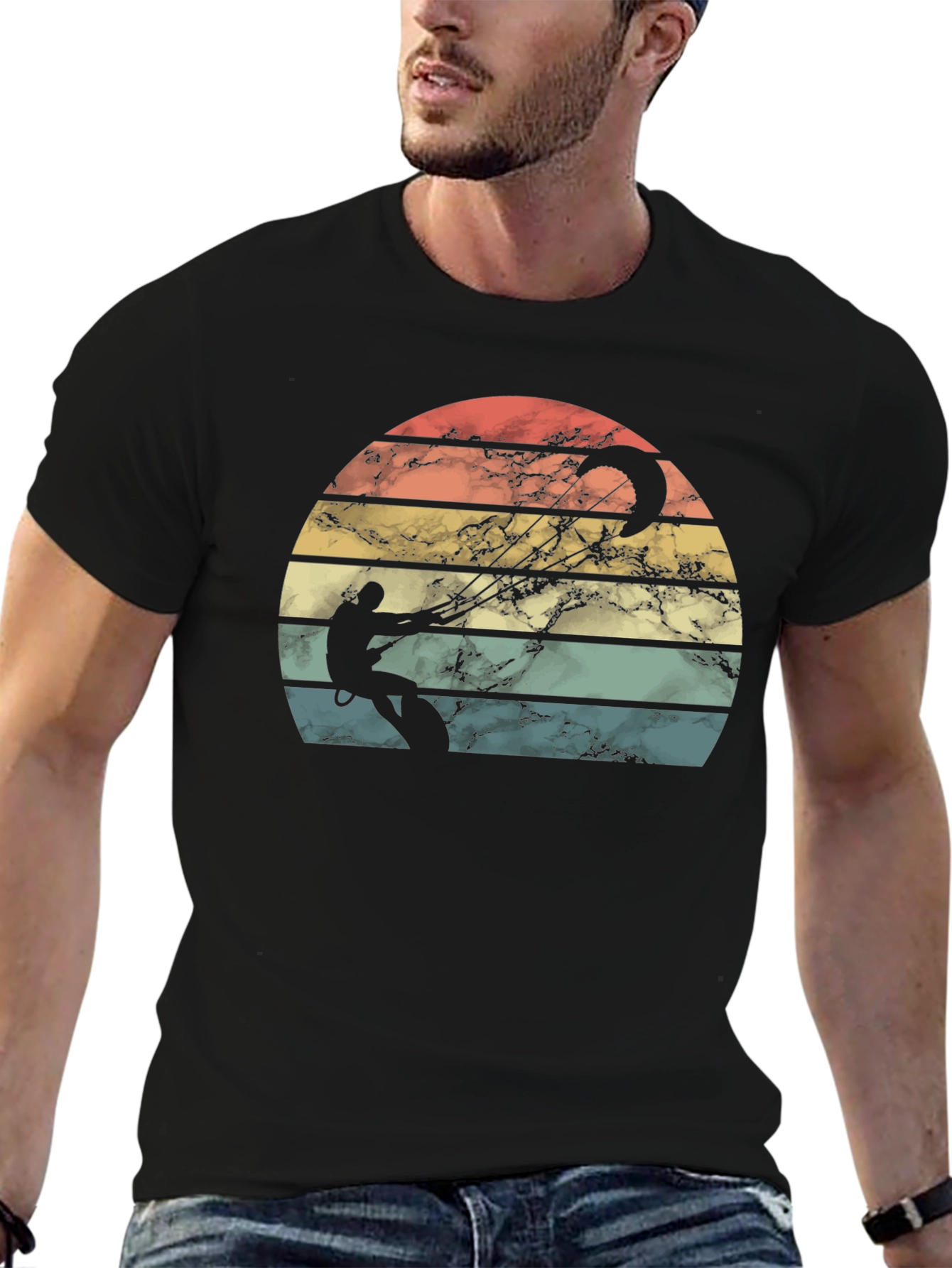 Retro Kitesurfing Sunset T-Shirt