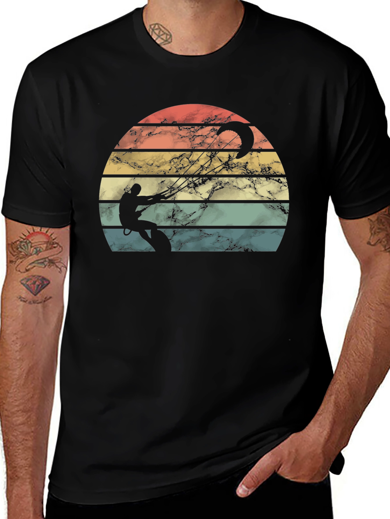 Retro Kitesurfing Sunset T-Shirt