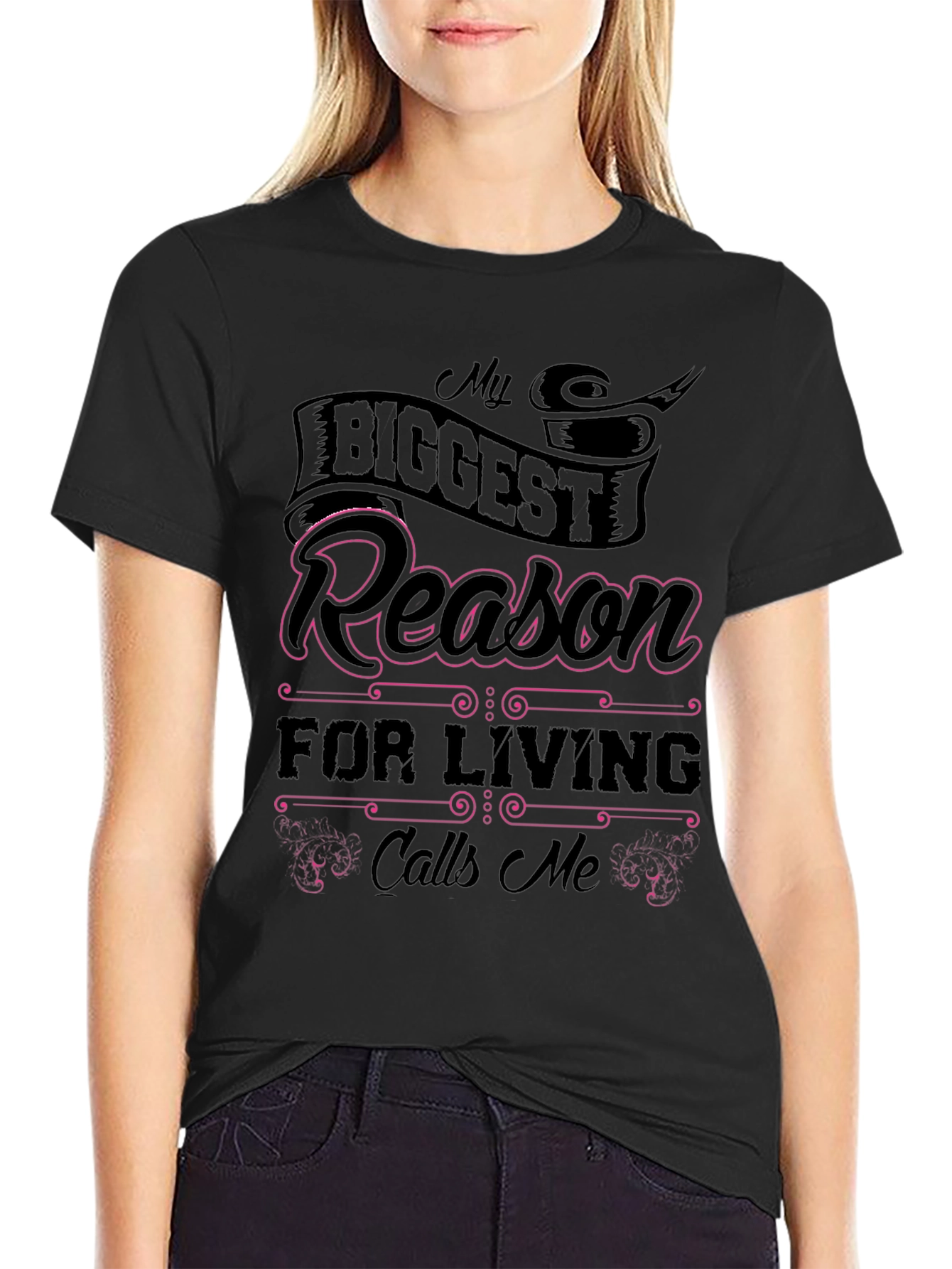 My Biggest Reason Black Graphic T-Shirt