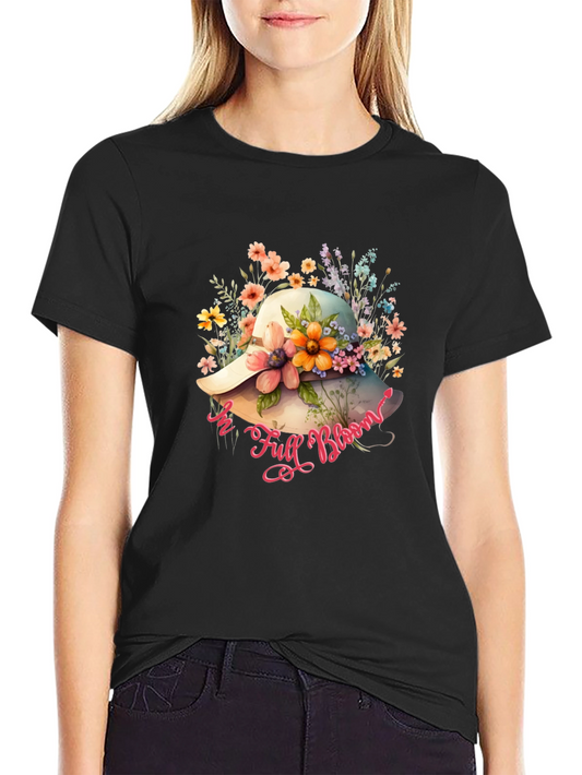 Floral Hat T-Shirt - In Full Bloom Design