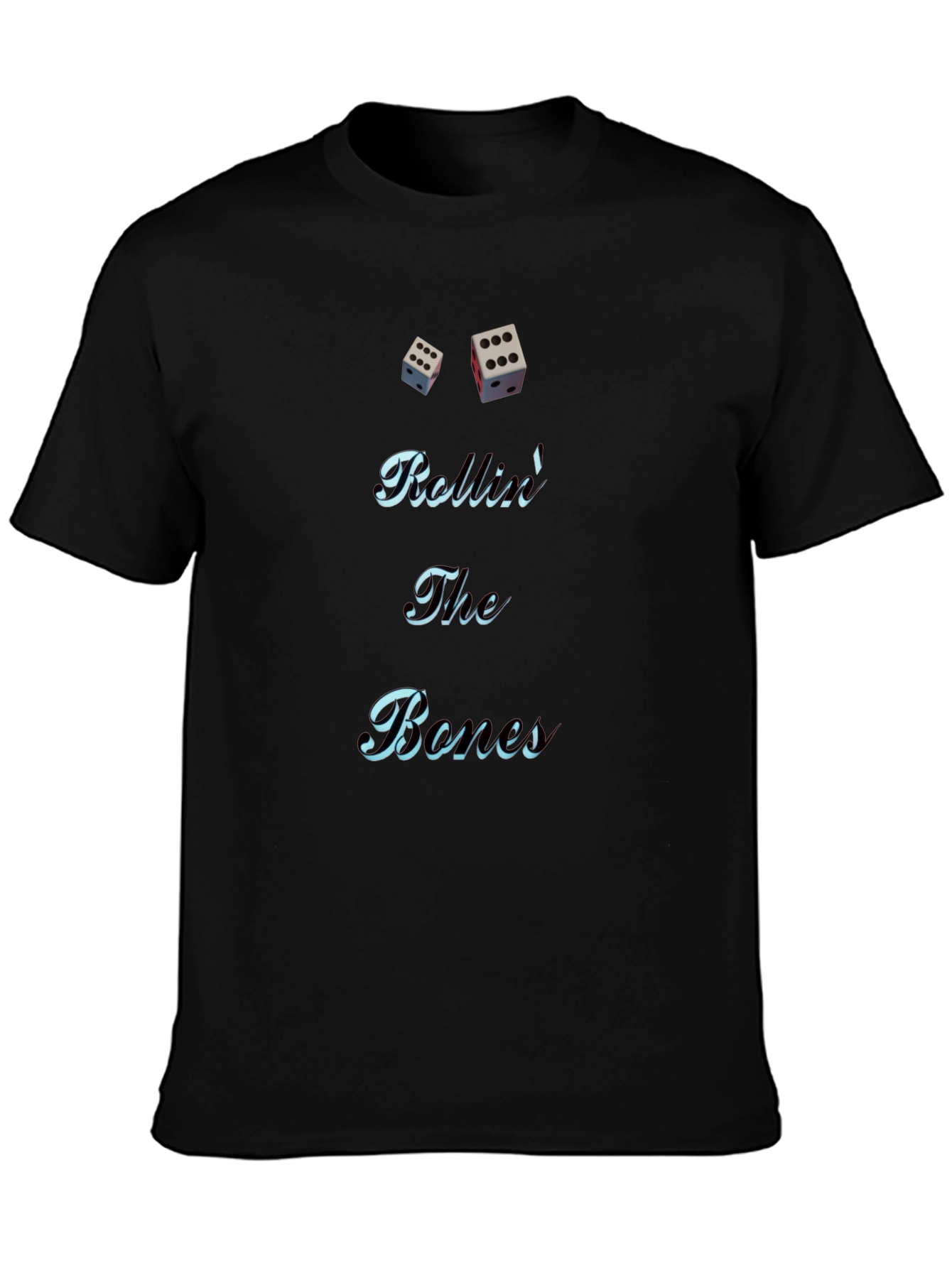 Rolling The Bones Graphic Tee - Black Cotton Blend