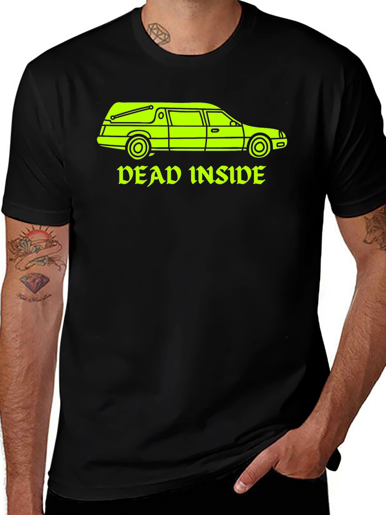 Dead Inside Hearse Graphic T-Shirt - Black