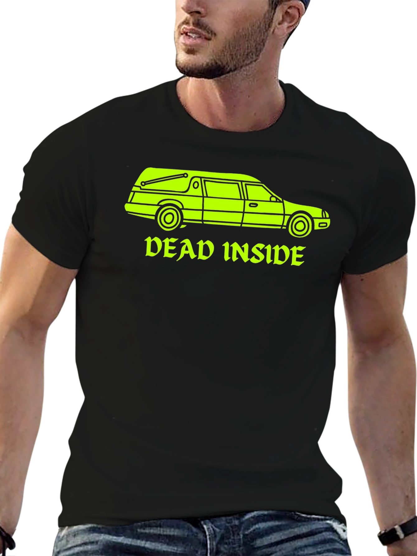 Dead Inside Hearse Graphic T-Shirt - Black