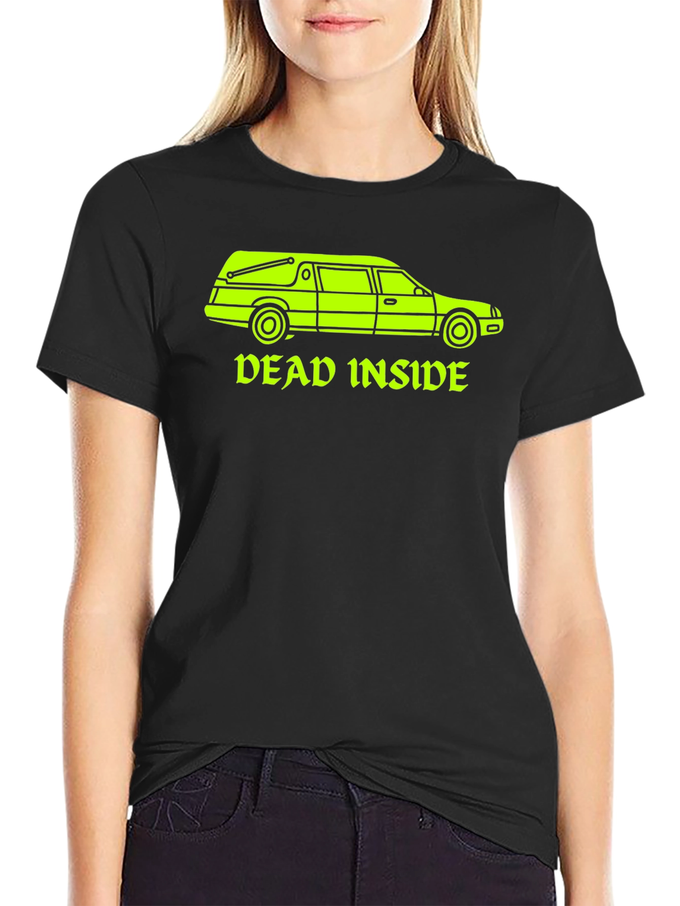 Dead Inside Hearse Graphic T-Shirt - Black
