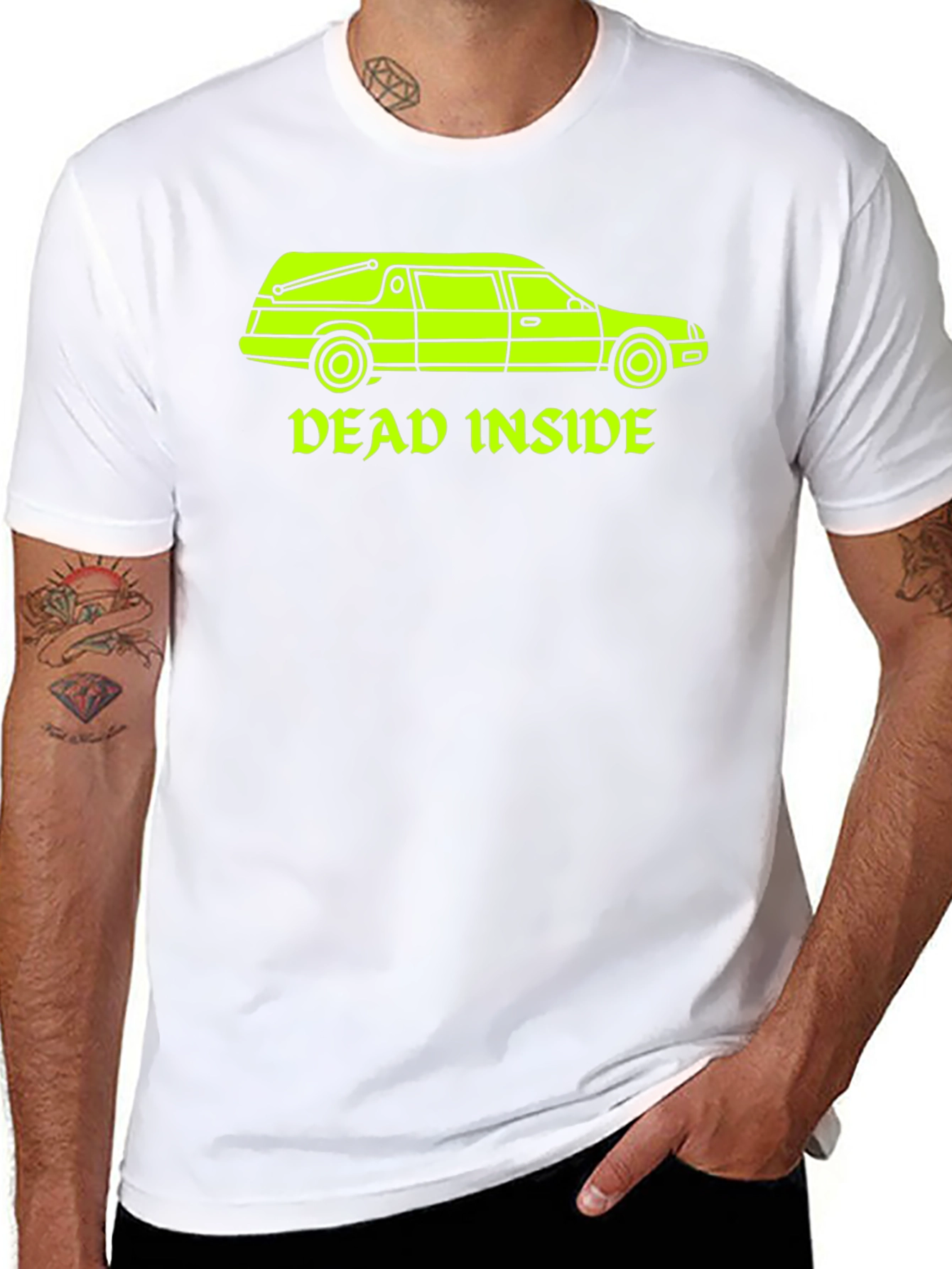 Dead Inside Hearse Graphic T-Shirt - Black