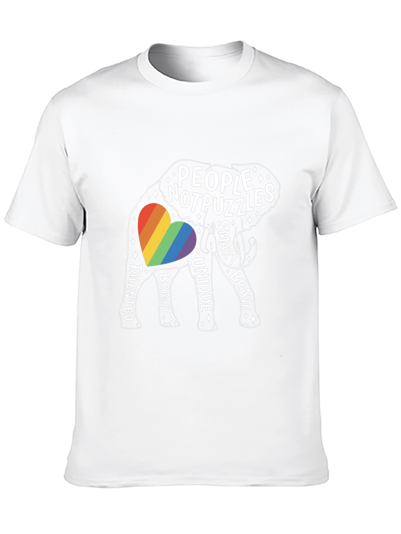 People Not Puzzles Elephant LGBTQ+ Pride Tee