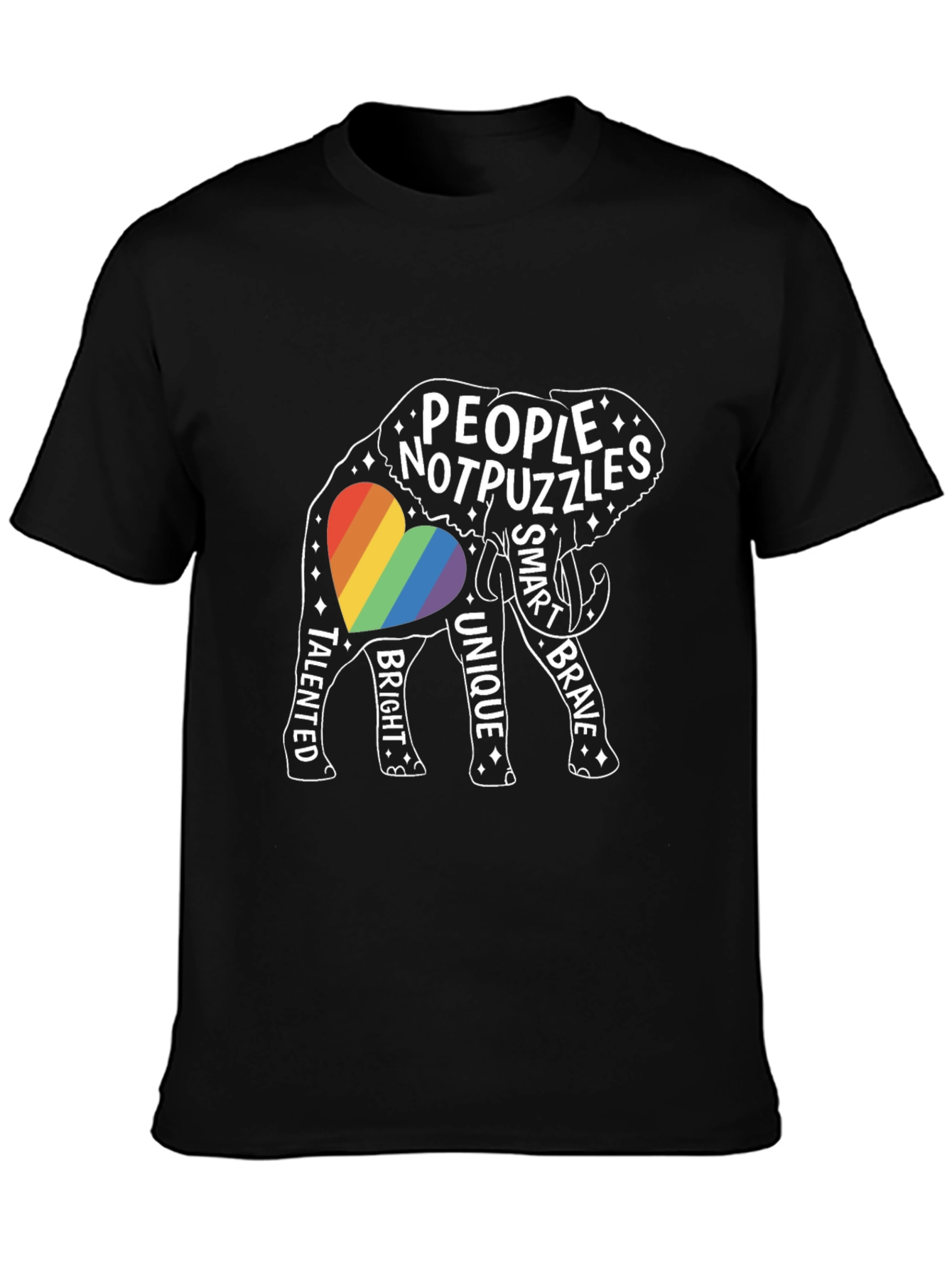 People Not Puzzles Elephant LGBTQ+ Pride Tee