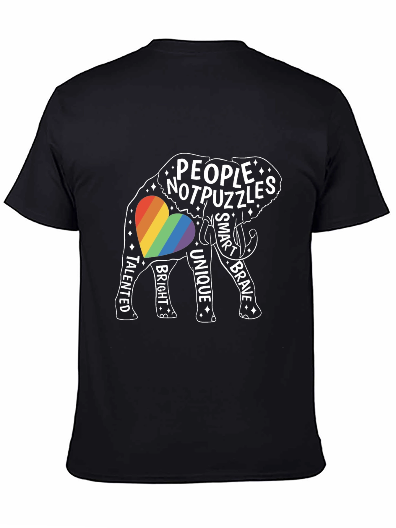 People Not Puzzles Elephant LGBTQ+ Pride Tee