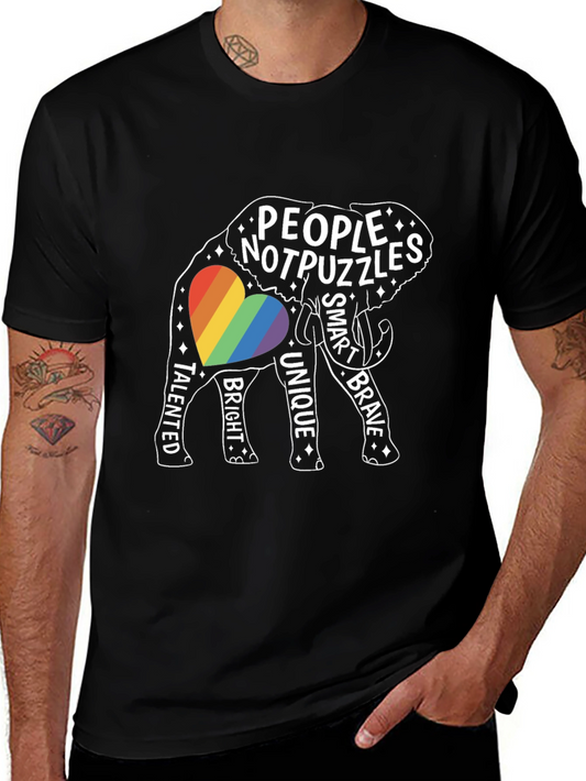 People Not Puzzles Elephant LGBTQ+ Pride Tee
