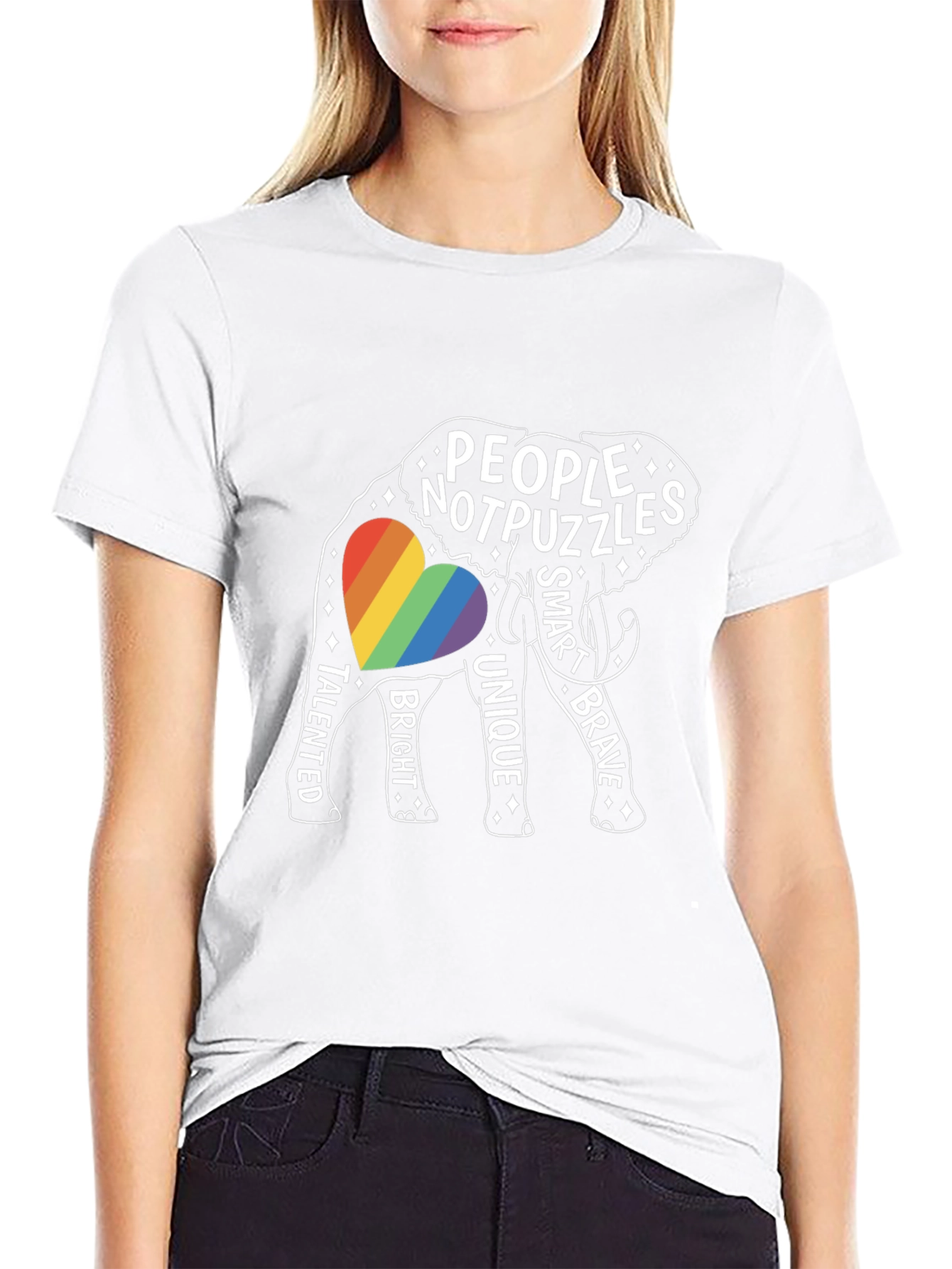 People Not Puzzles Elephant LGBTQ+ Pride Tee