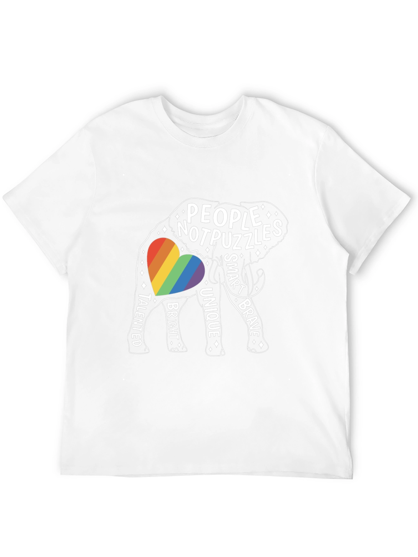 People Not Puzzles Elephant LGBTQ+ Pride Tee